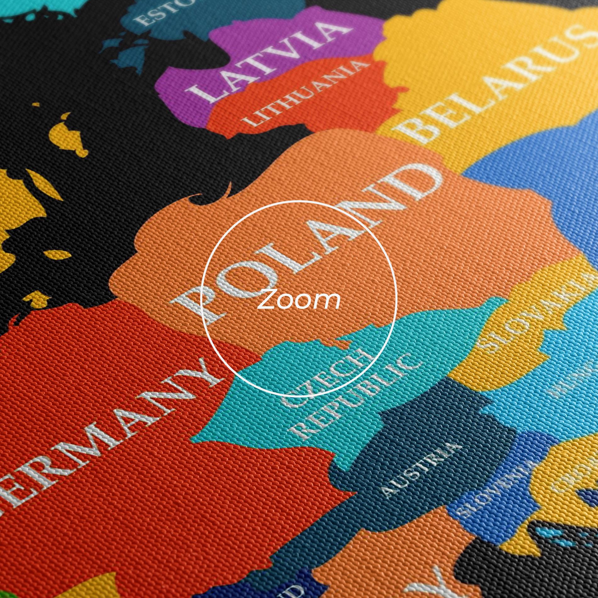 Leinwandbild Europe Map Art mockup 3