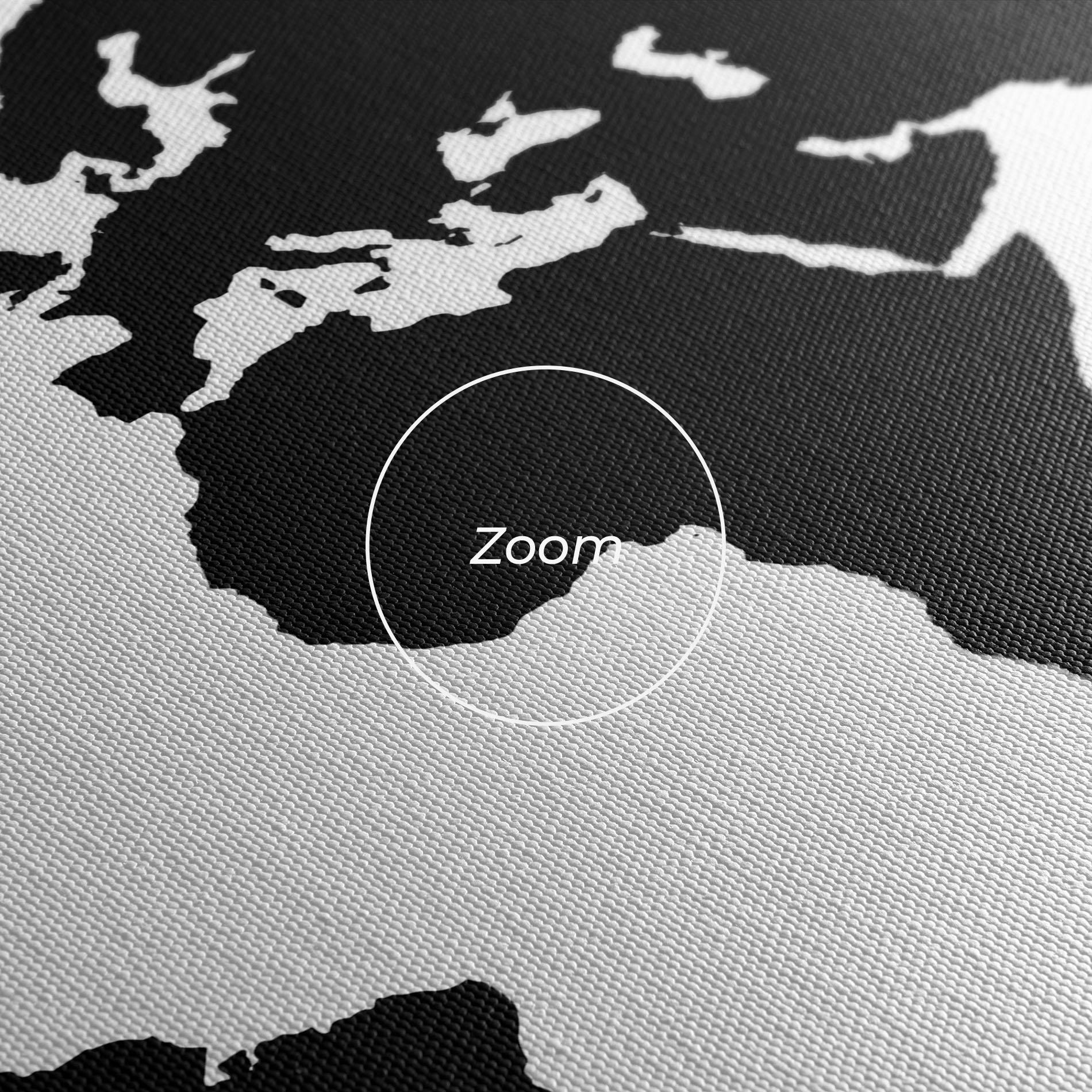 Leinwandbild Global Black Map mockup 3