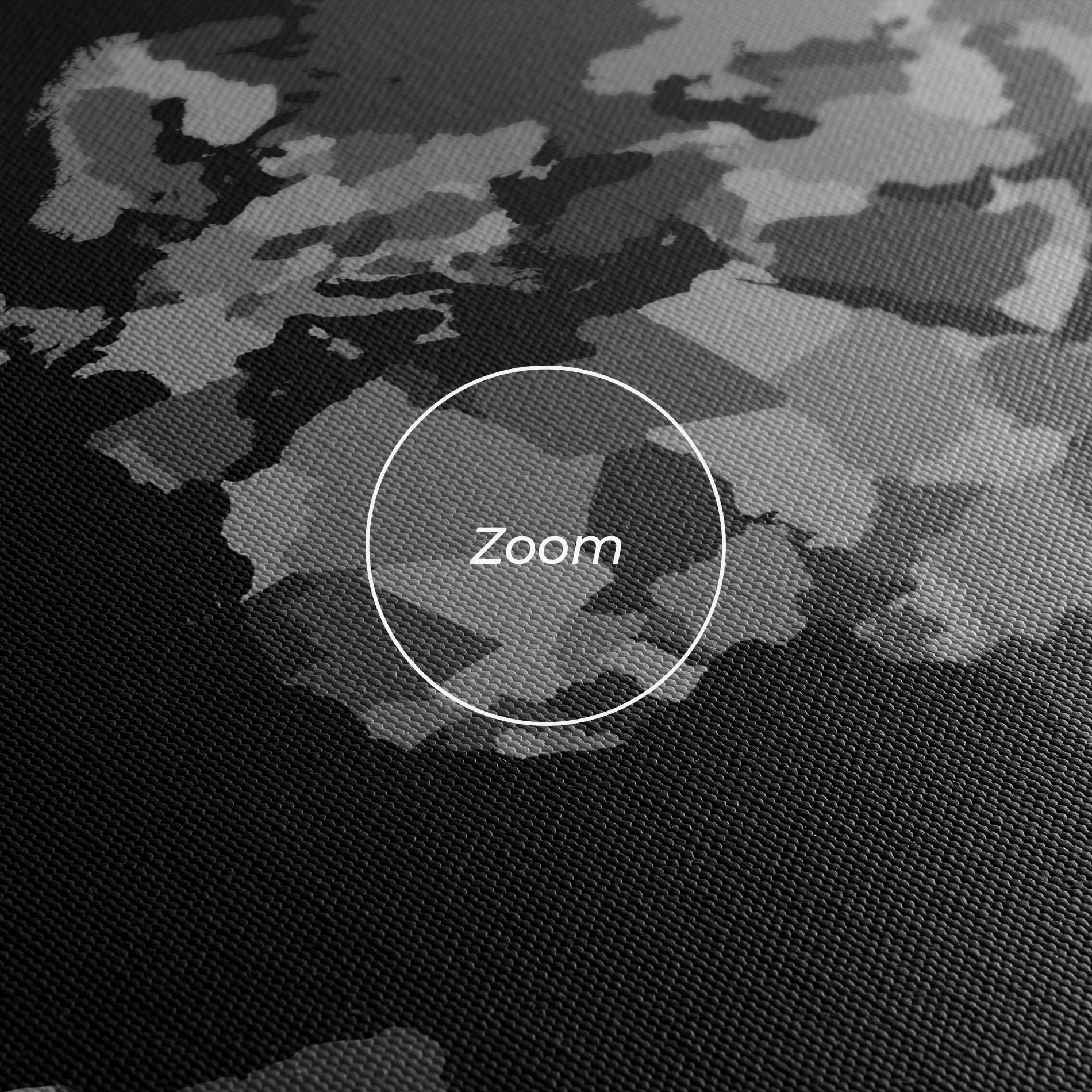 Leinwandbild Grey Map World mockup 3