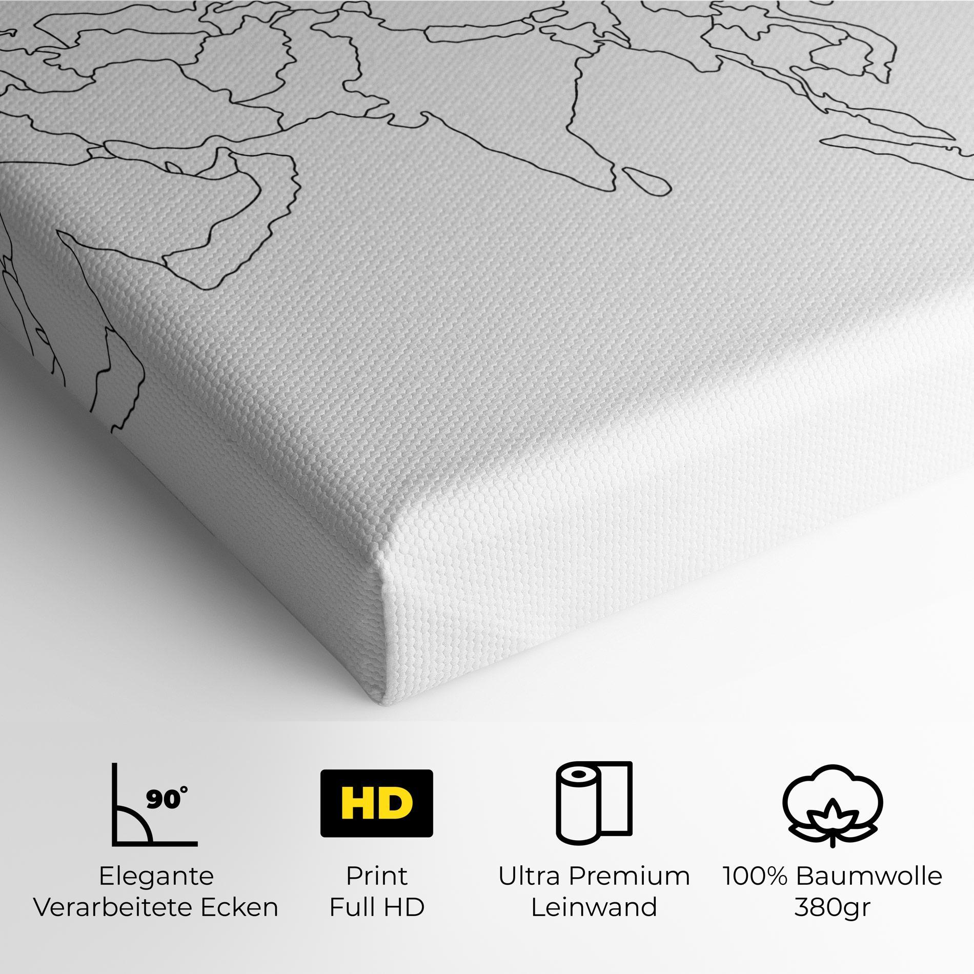 Leinwandbild Asia Map Line mockup 4
