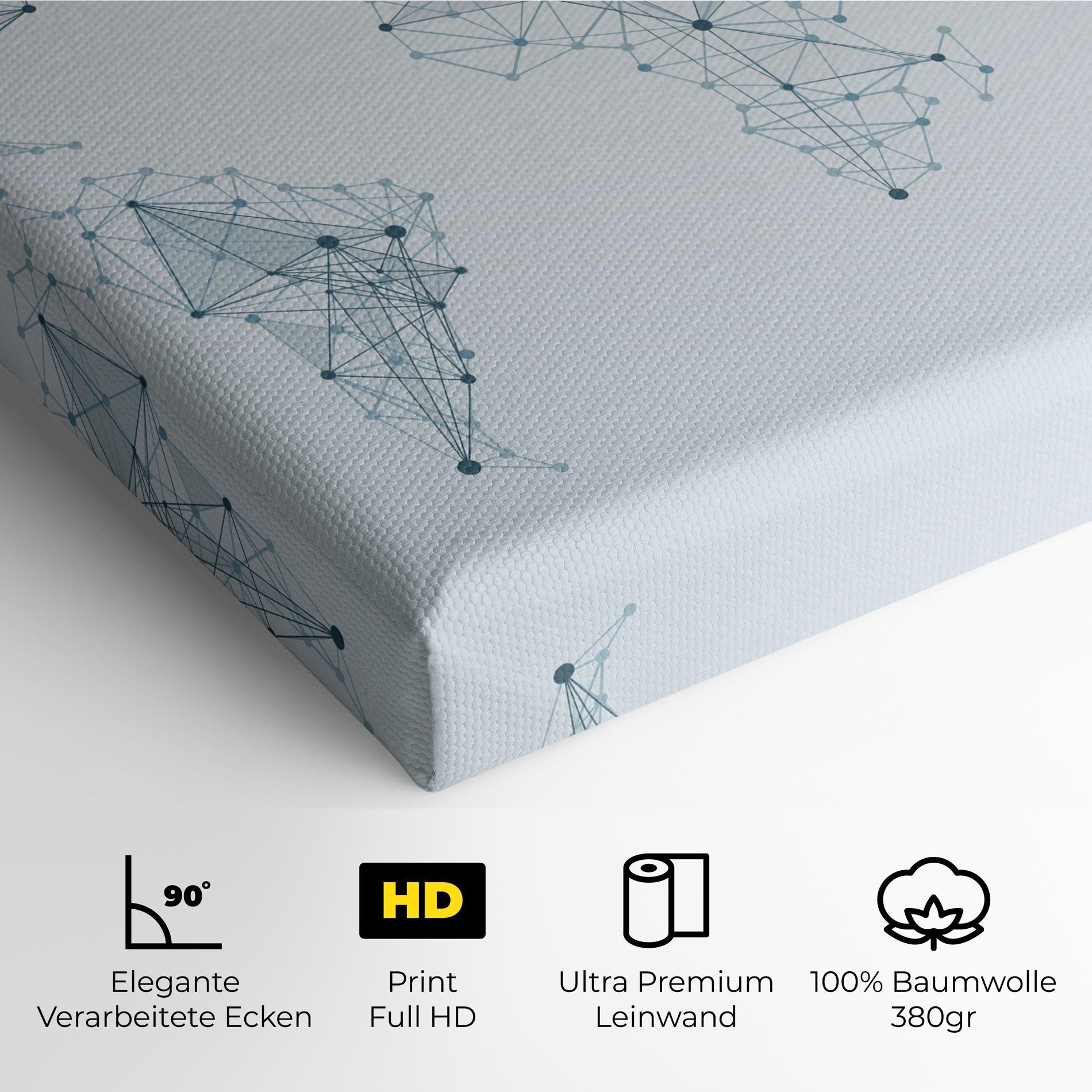 Leinwandbild Blue Line Map mockup 4