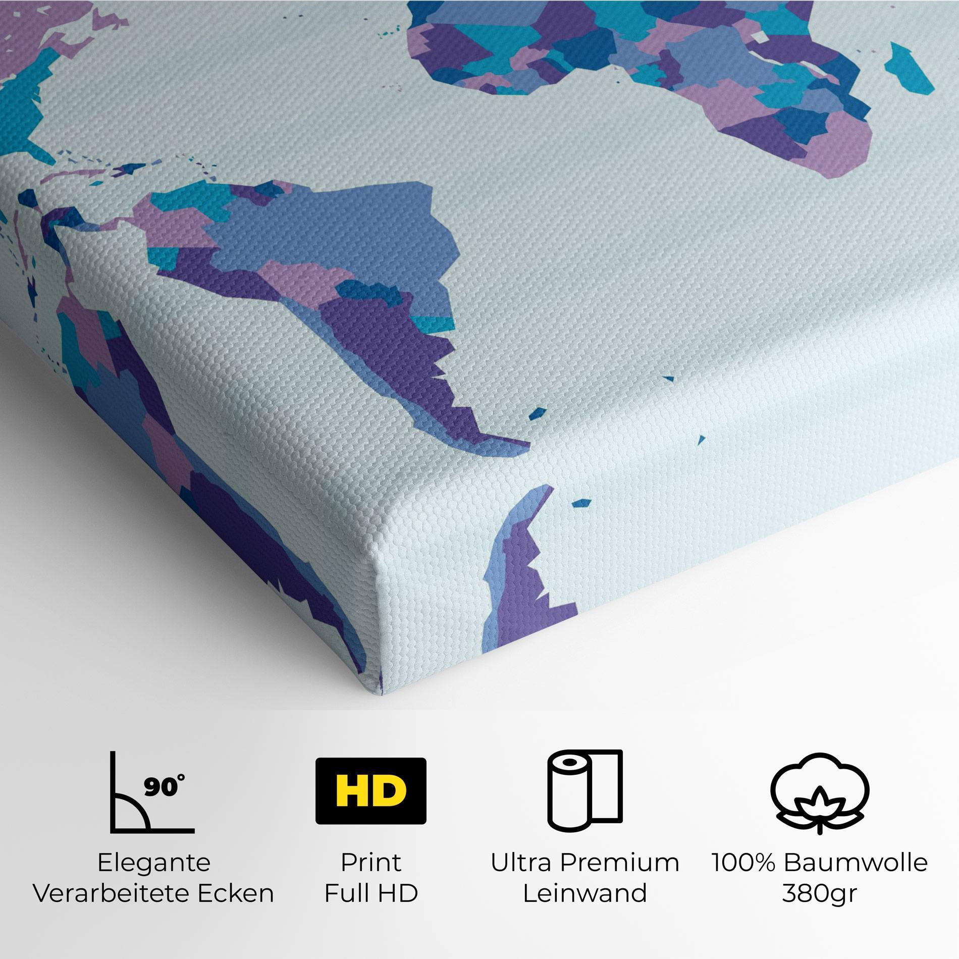 Leinwandbild Blue Purple Map mockup 4