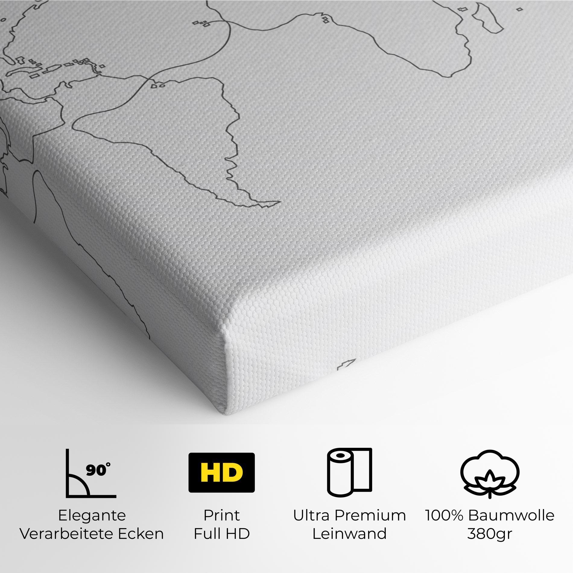 Leinwandbild Continuous Line Map mockup 4