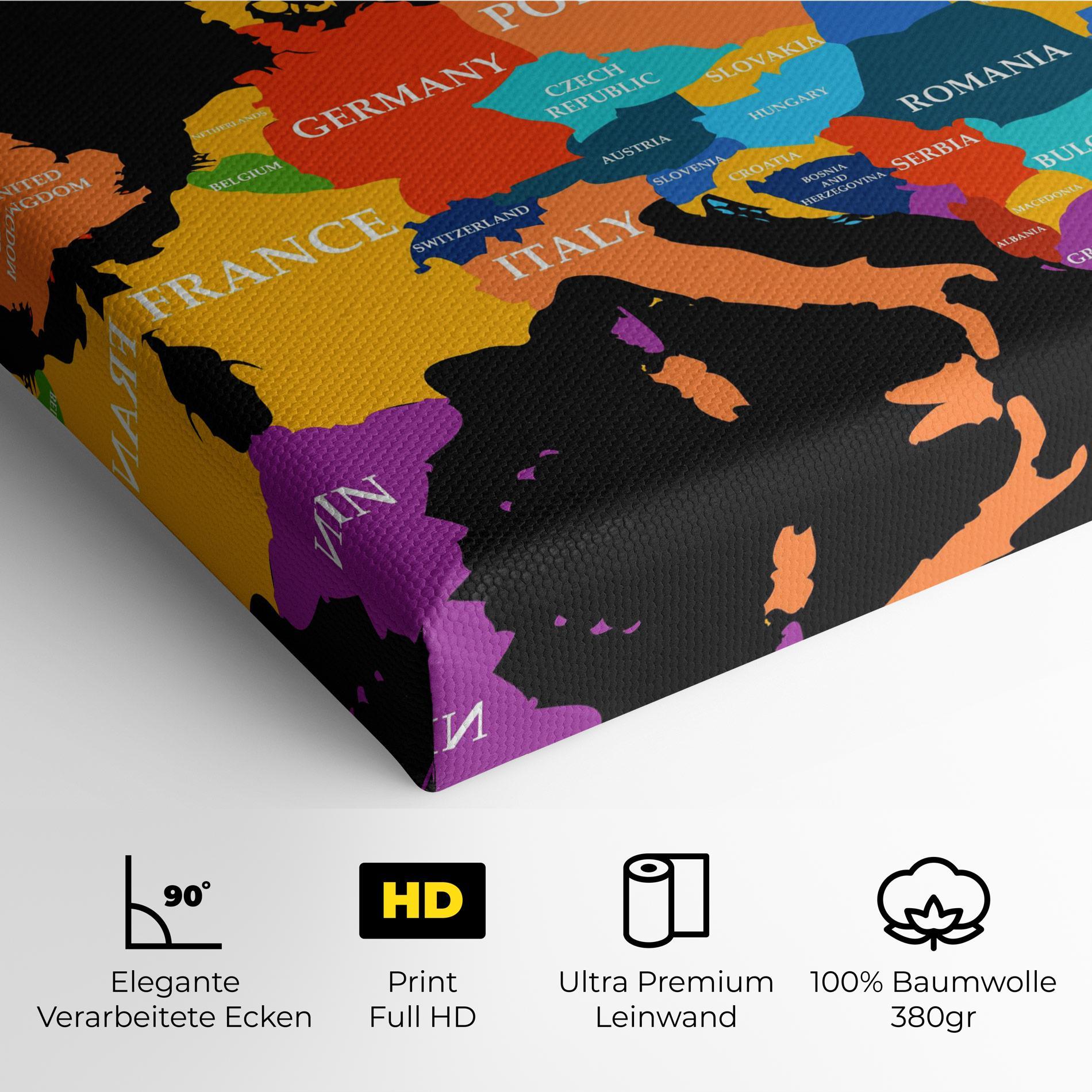 Leinwandbild Europe Map Art mockup 4