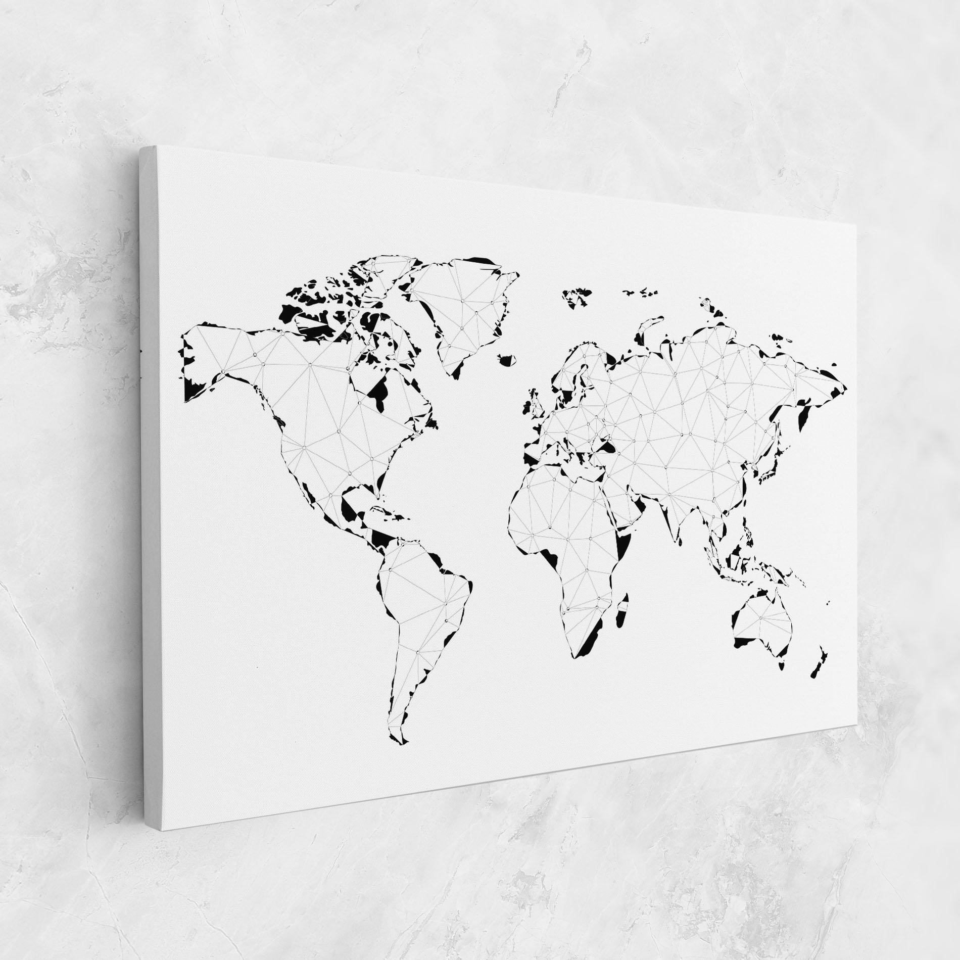 Leinwandbild Black Line Map mockup 1