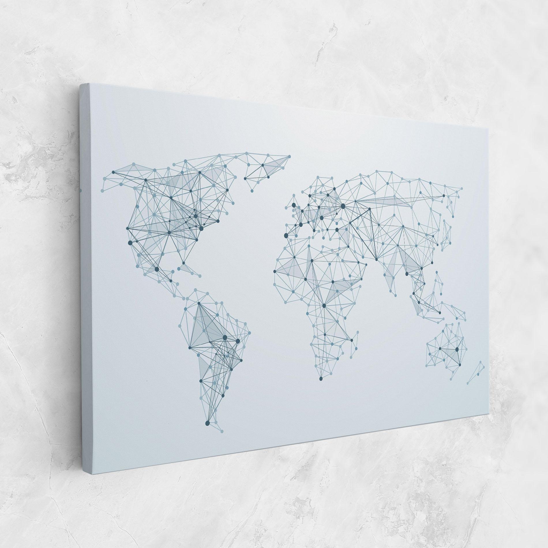 Leinwandbild Blue Line Map mockup 1