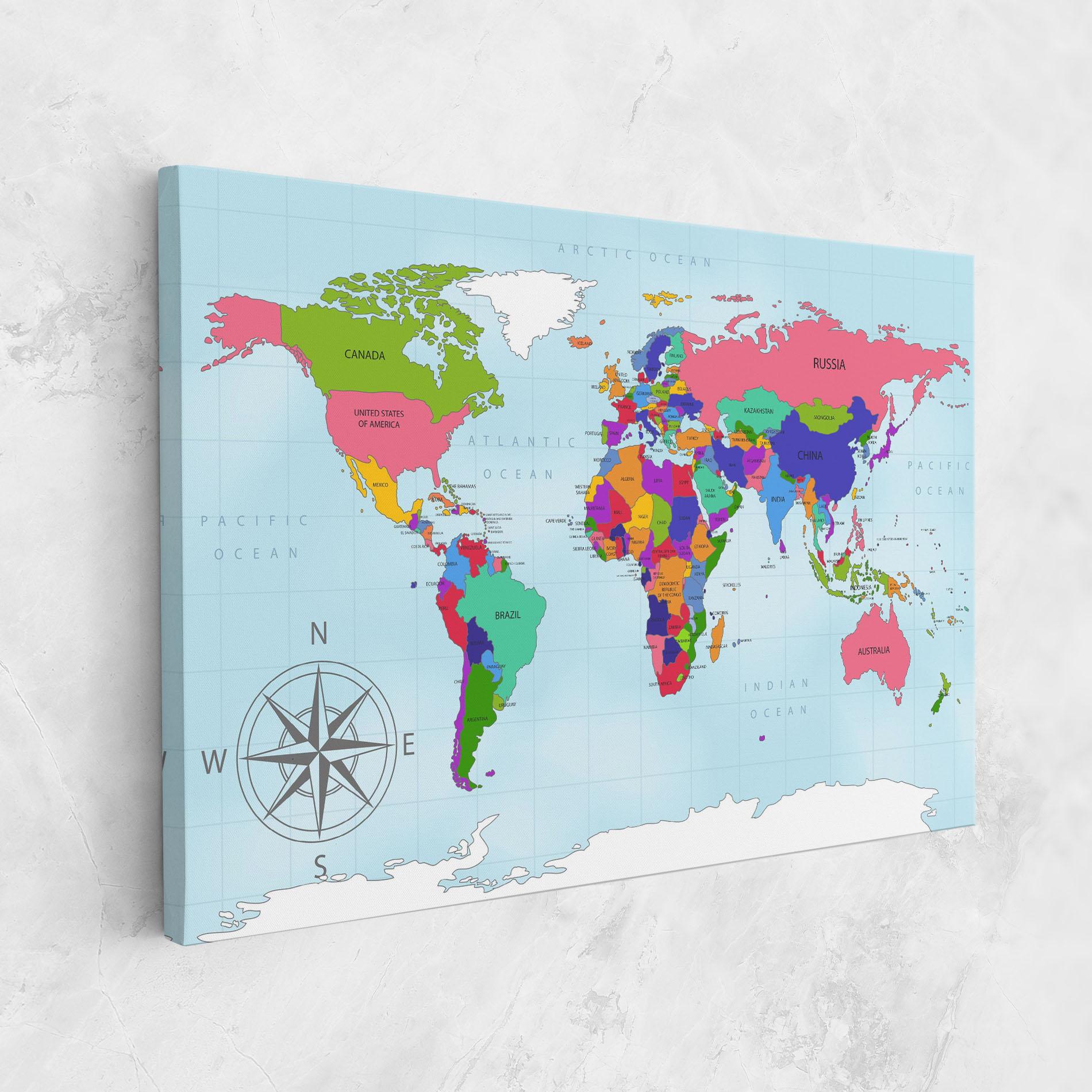 Leinwandbild Colorful Continents mockup 1