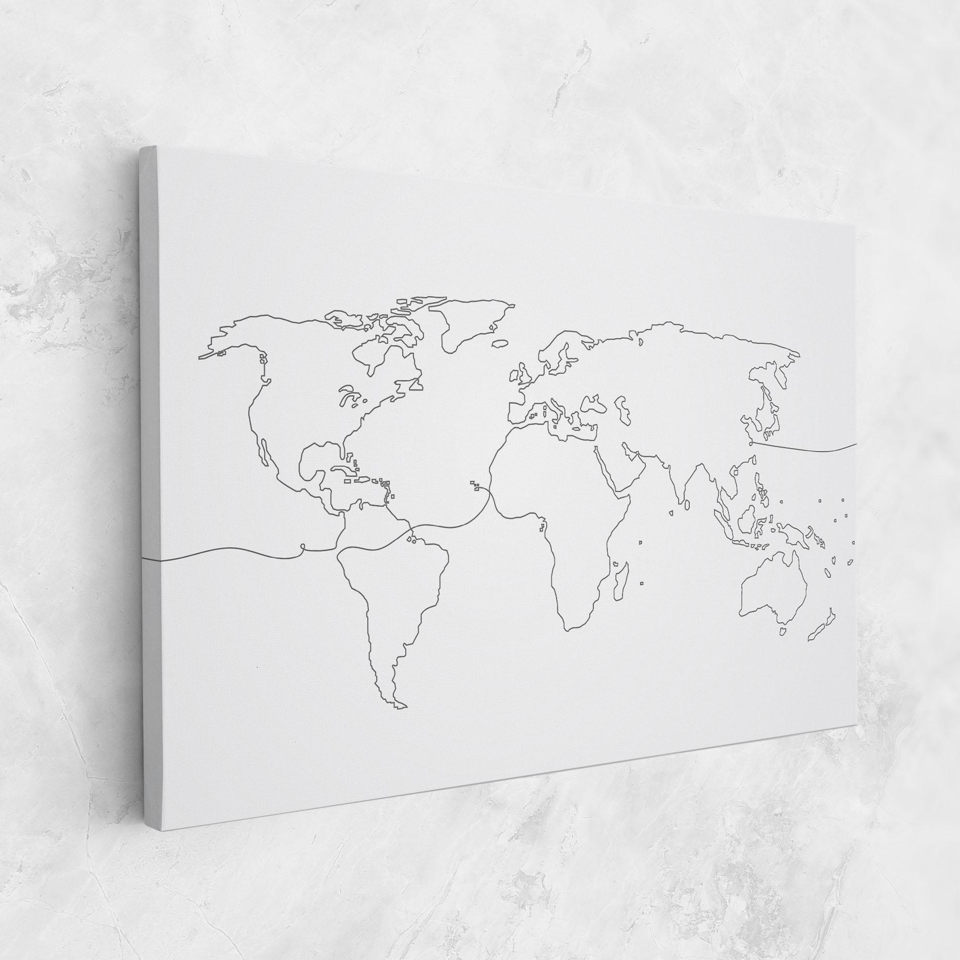 Leinwandbild Continuous Line Map mockup 1