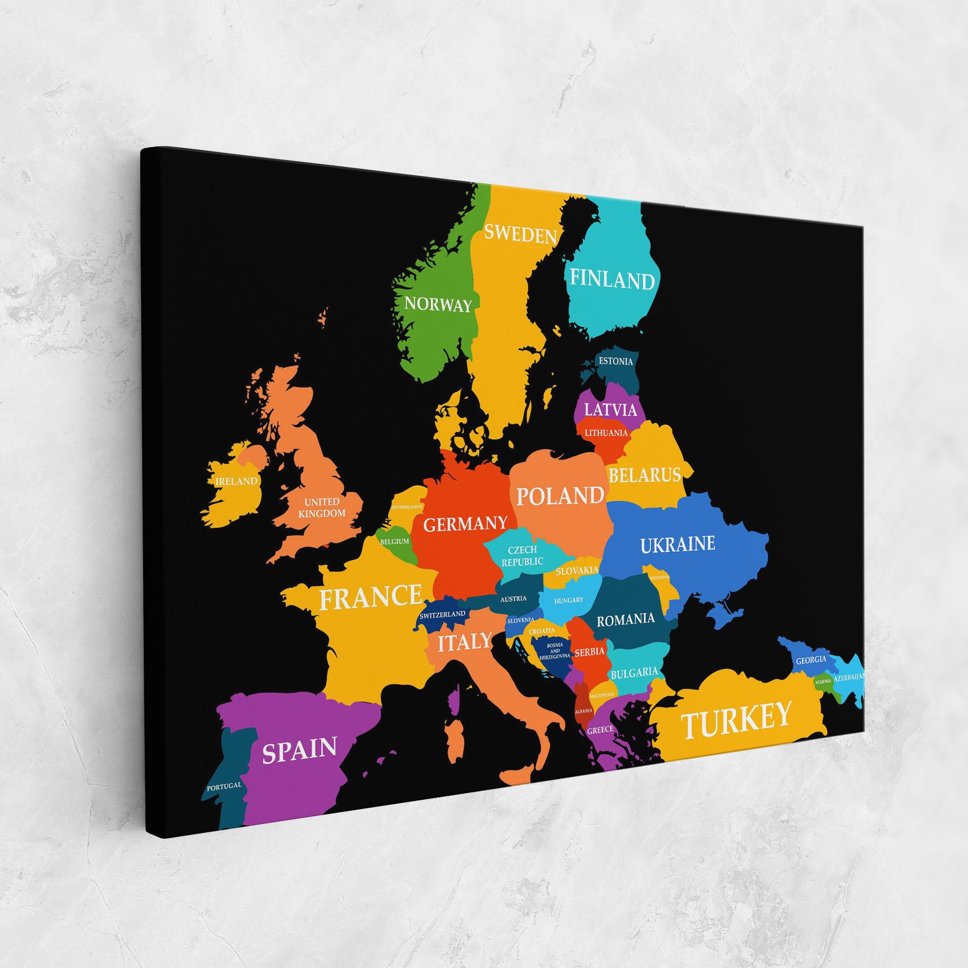 Leinwandbild Europe Map Art mockup 1