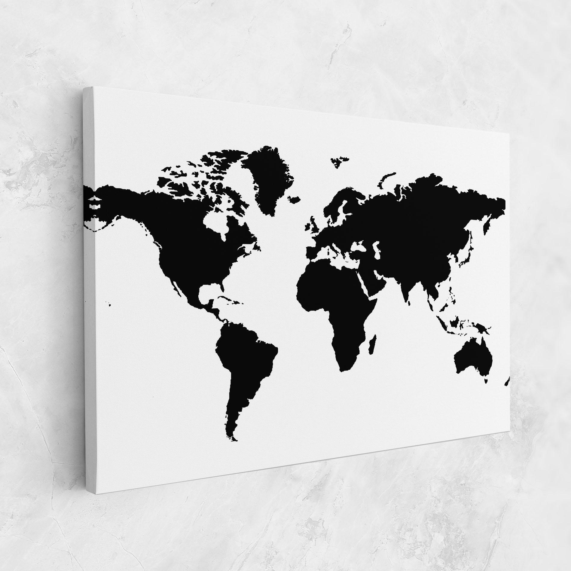 Leinwandbild Global Black Map mockup 1
