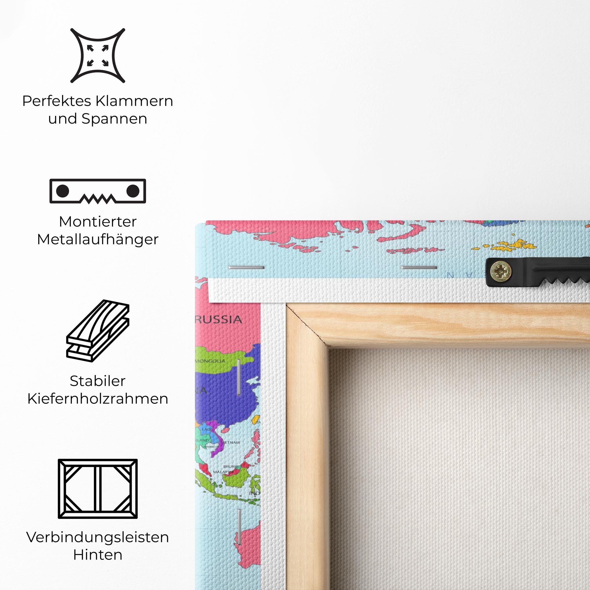 Leinwandbild Colorful Continents mockup 5