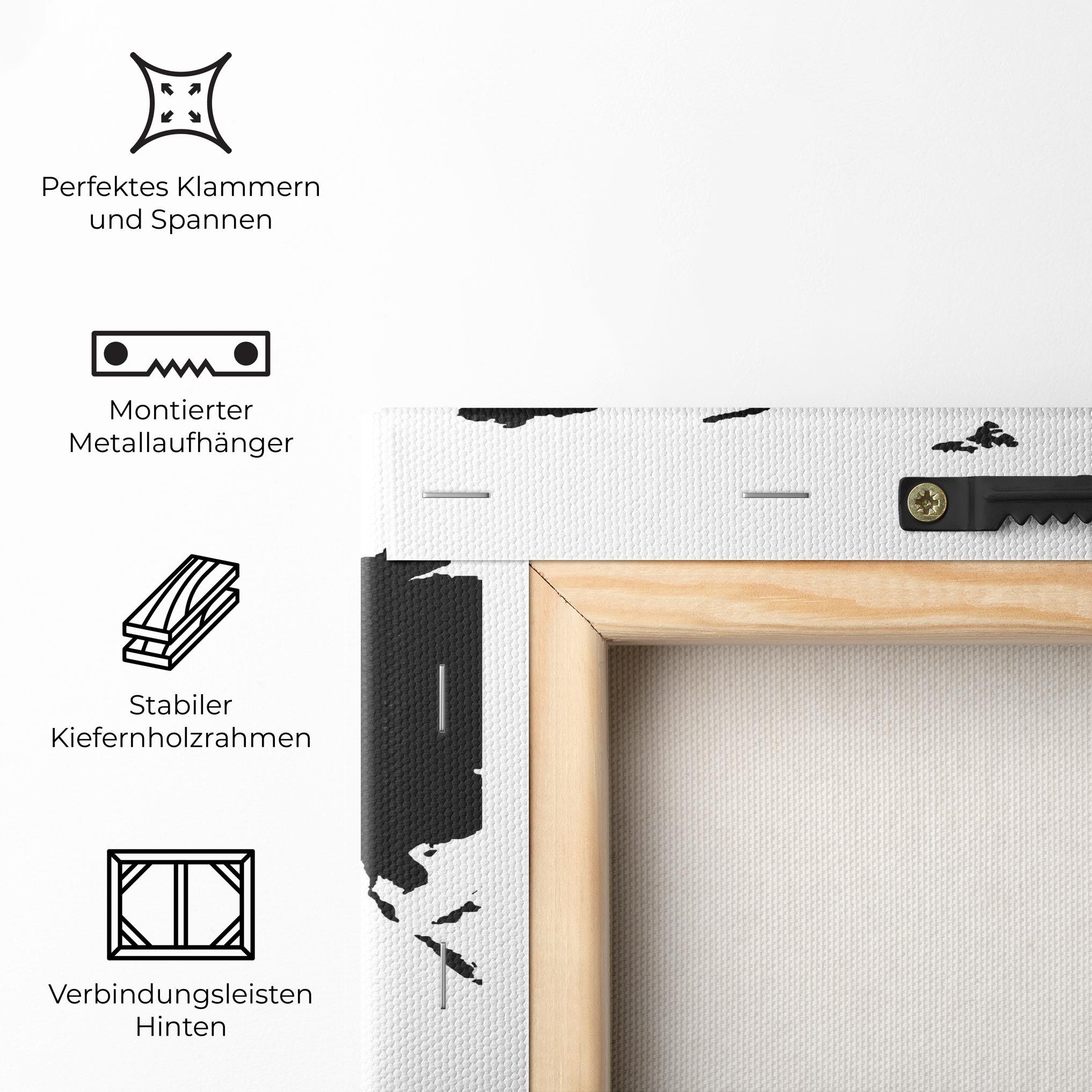 Leinwandbild Global Black Map mockup 5