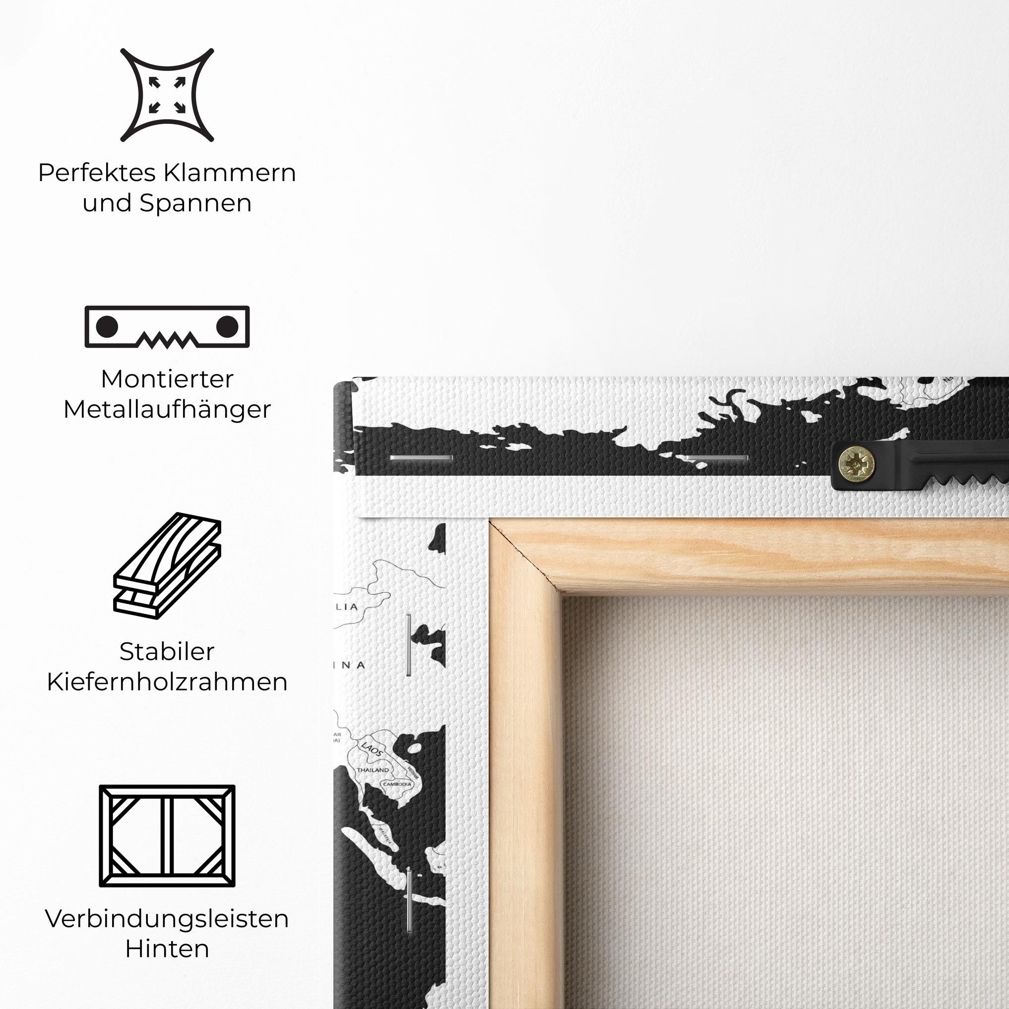 Leinwandbild White World Map mockup 5