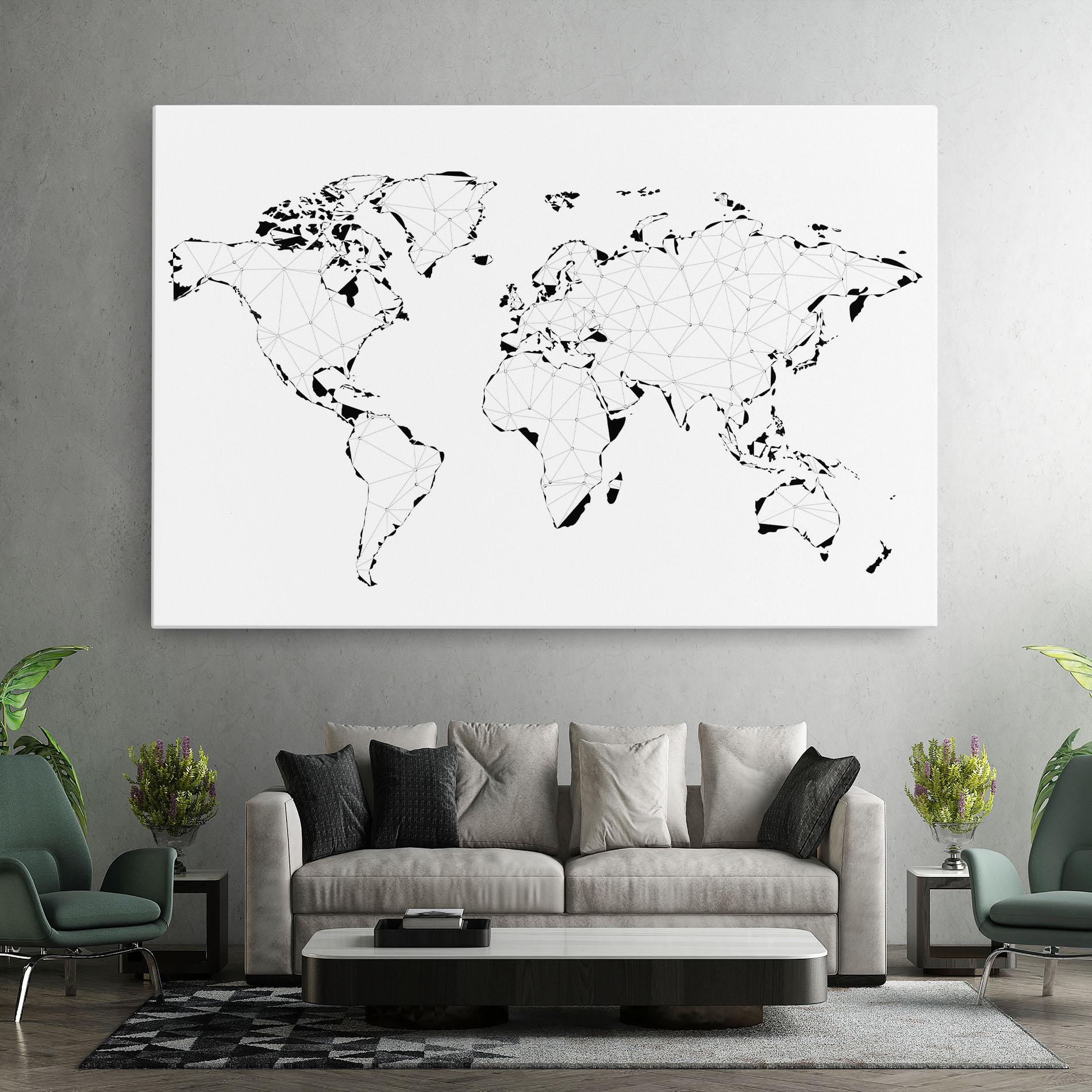 Leinwandbild Black Line Map mockup 7
