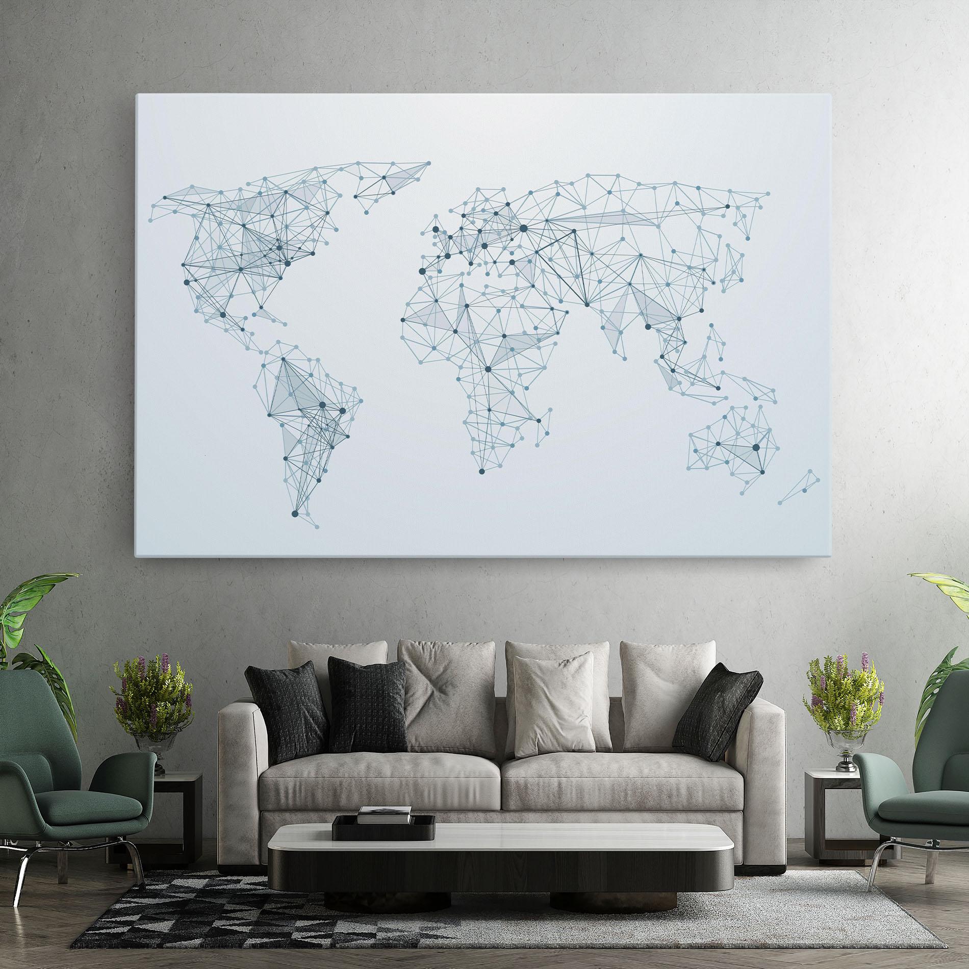 Leinwandbild Blue Line Map mockup 7