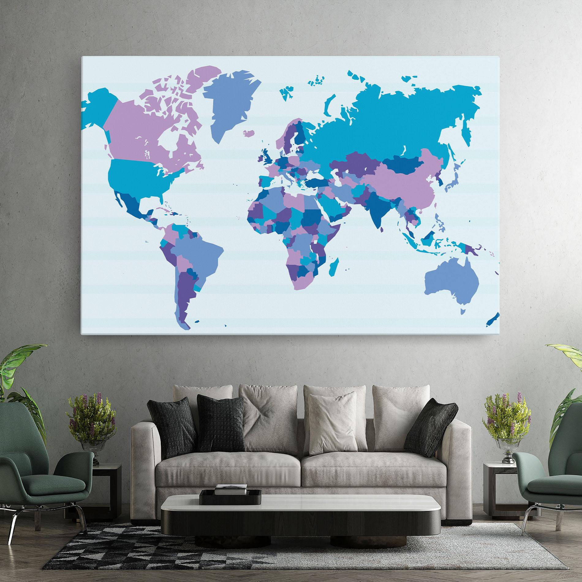 Leinwandbild Blue Purple Map mockup 7
