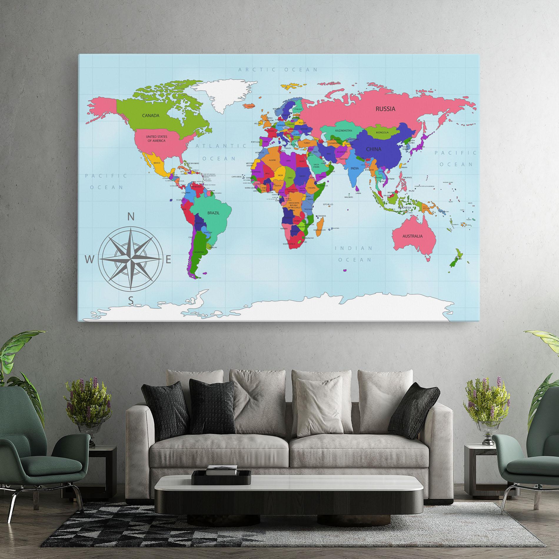 Leinwandbild Colorful Continents mockup 7