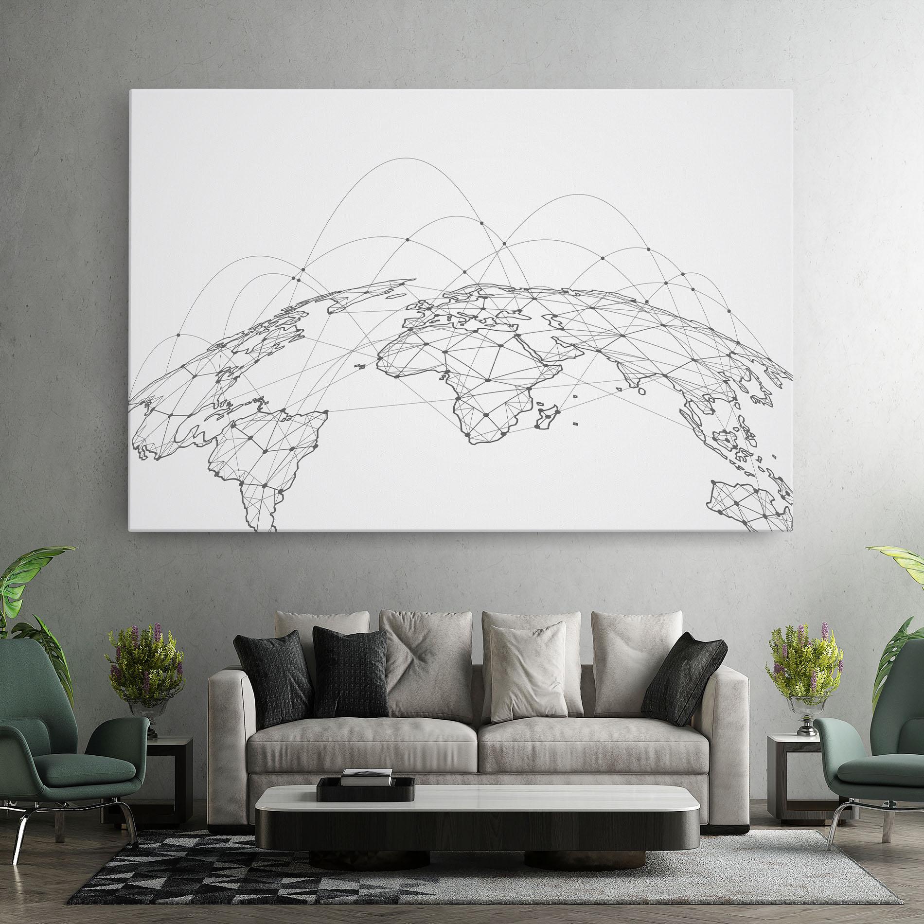 Leinwandbild Global Network mockup 7