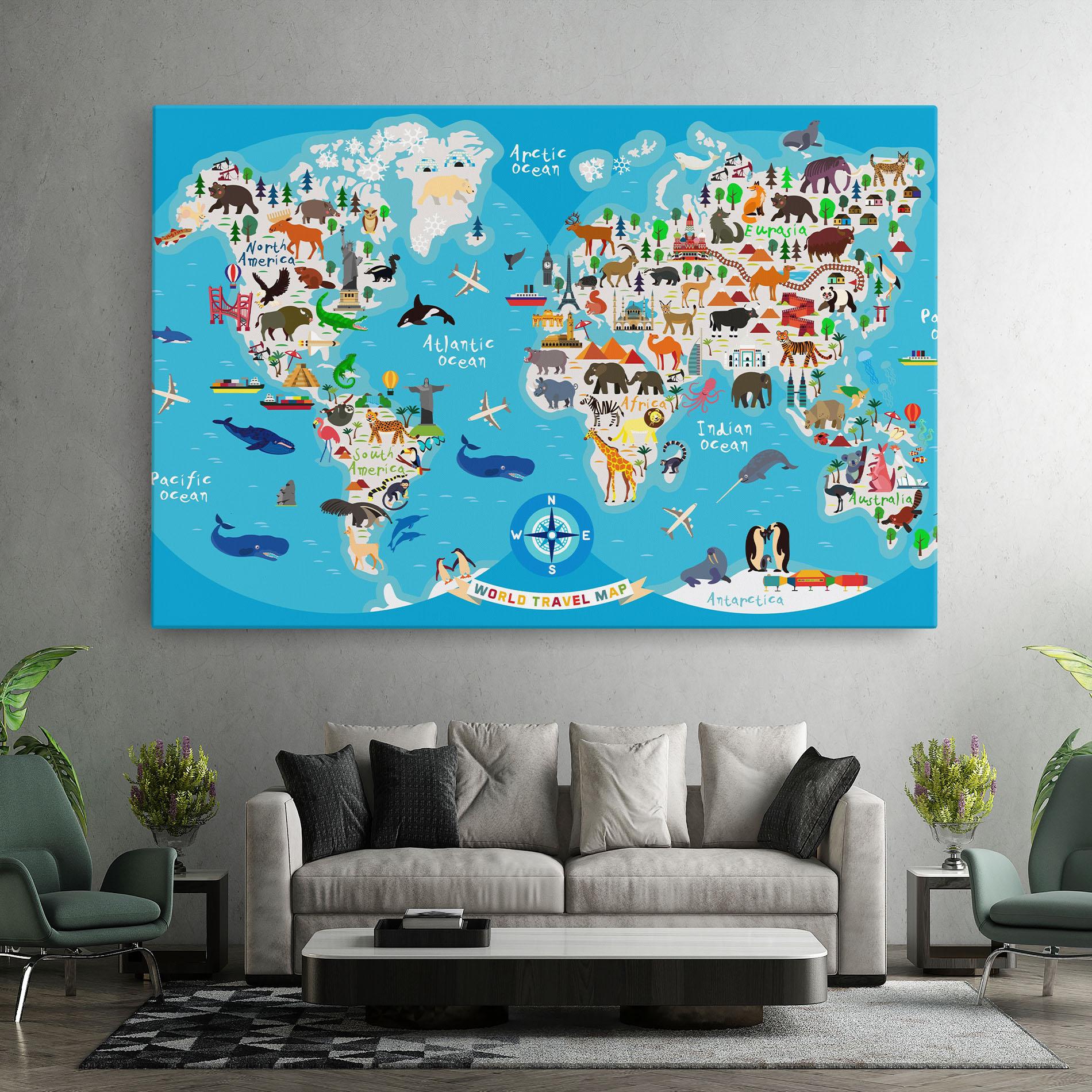 Leinwandbild Travel Map mockup 7