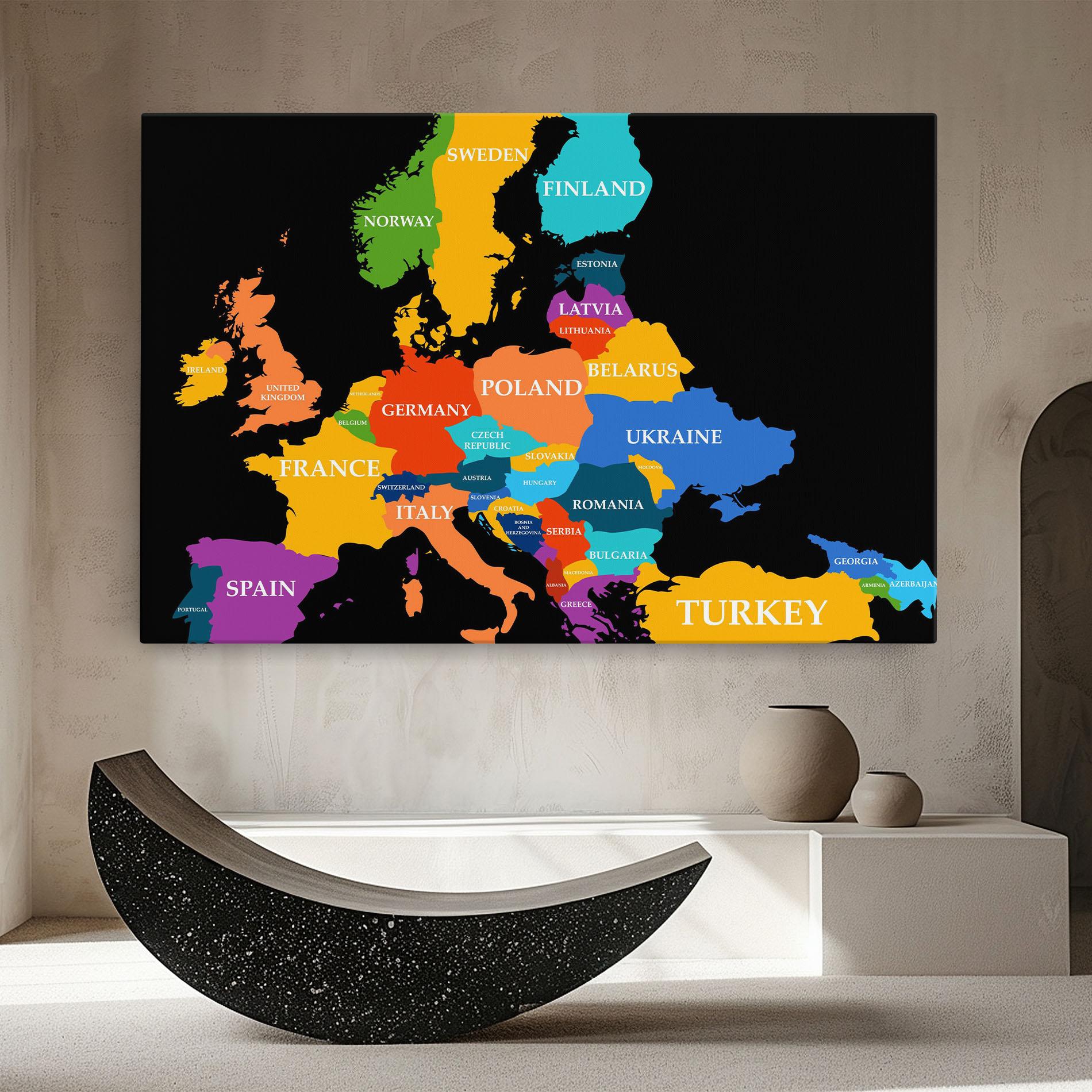 Leinwandbild Europe Map Art mockup 8