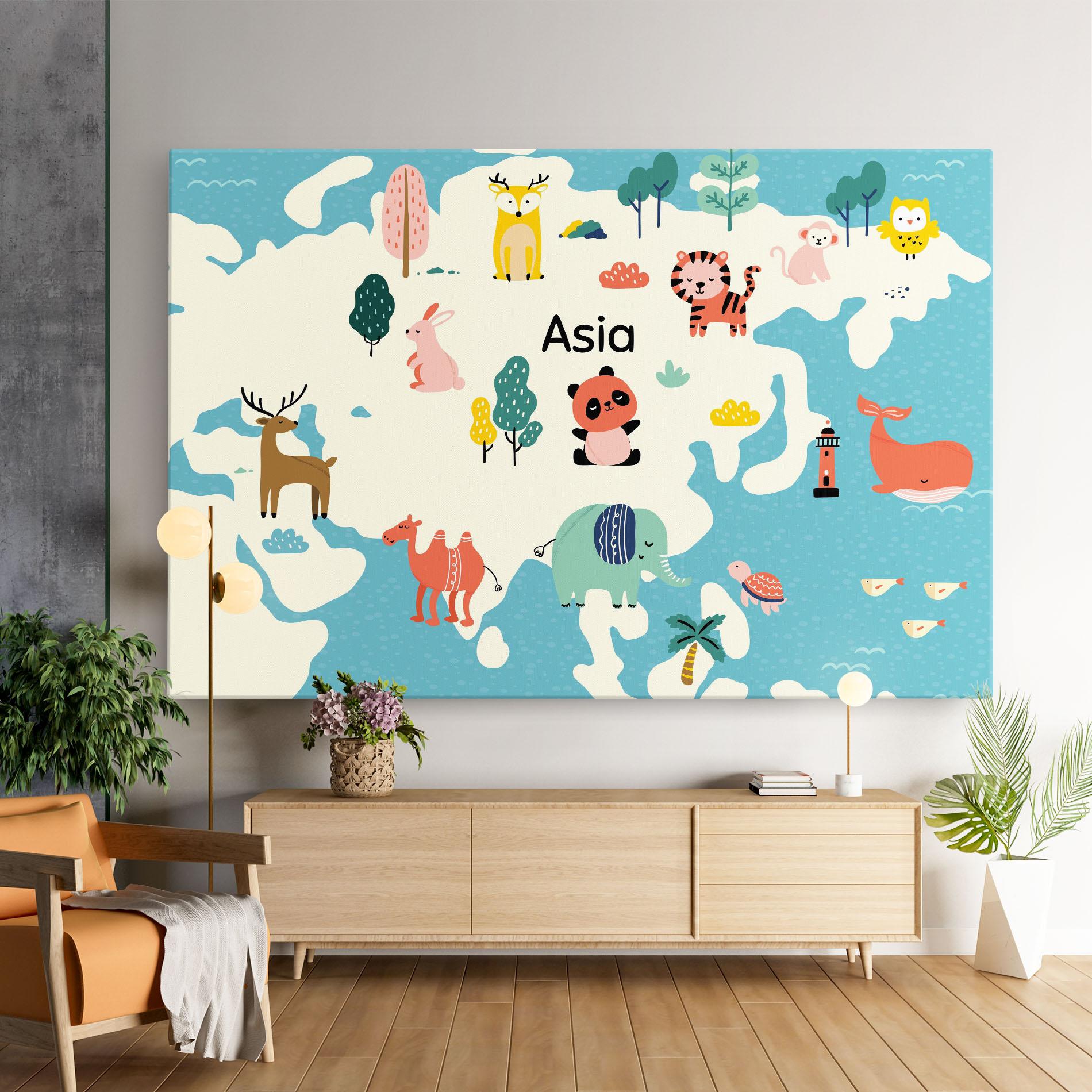 Leinwandbild Asia Cute Map mockup 9