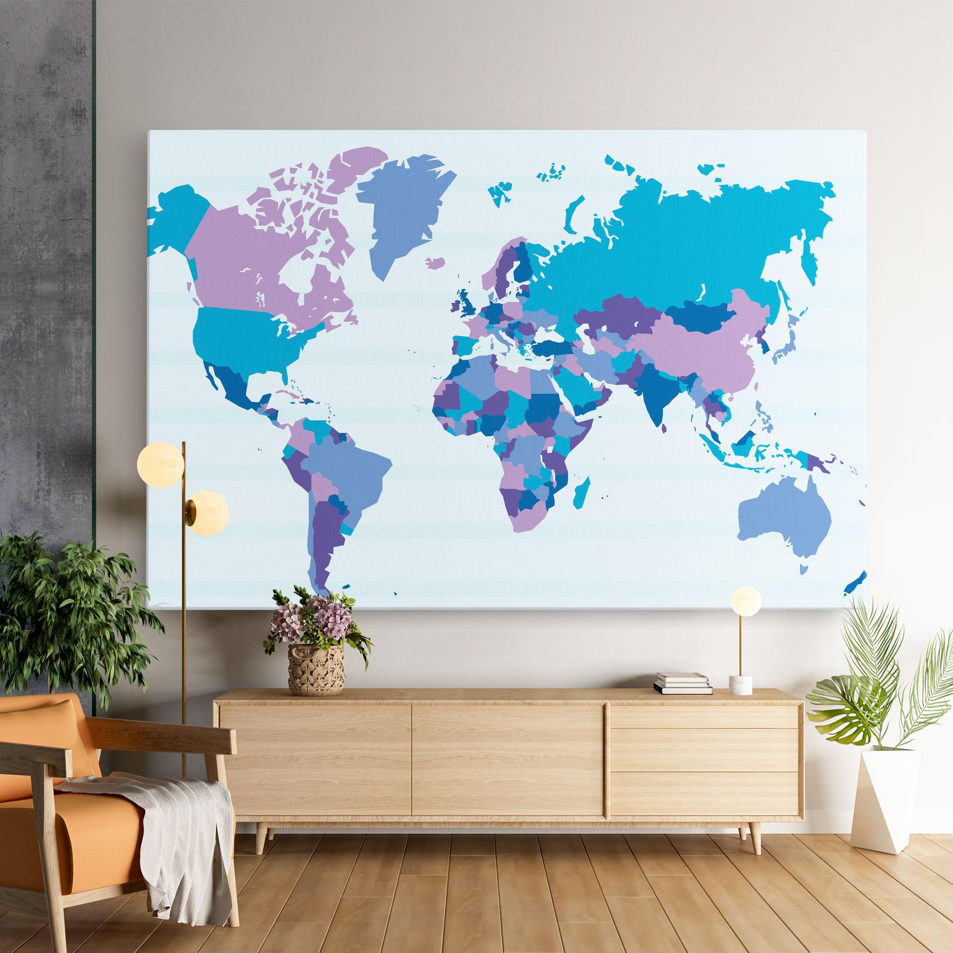 Leinwandbild Blue Purple Map mockup 9