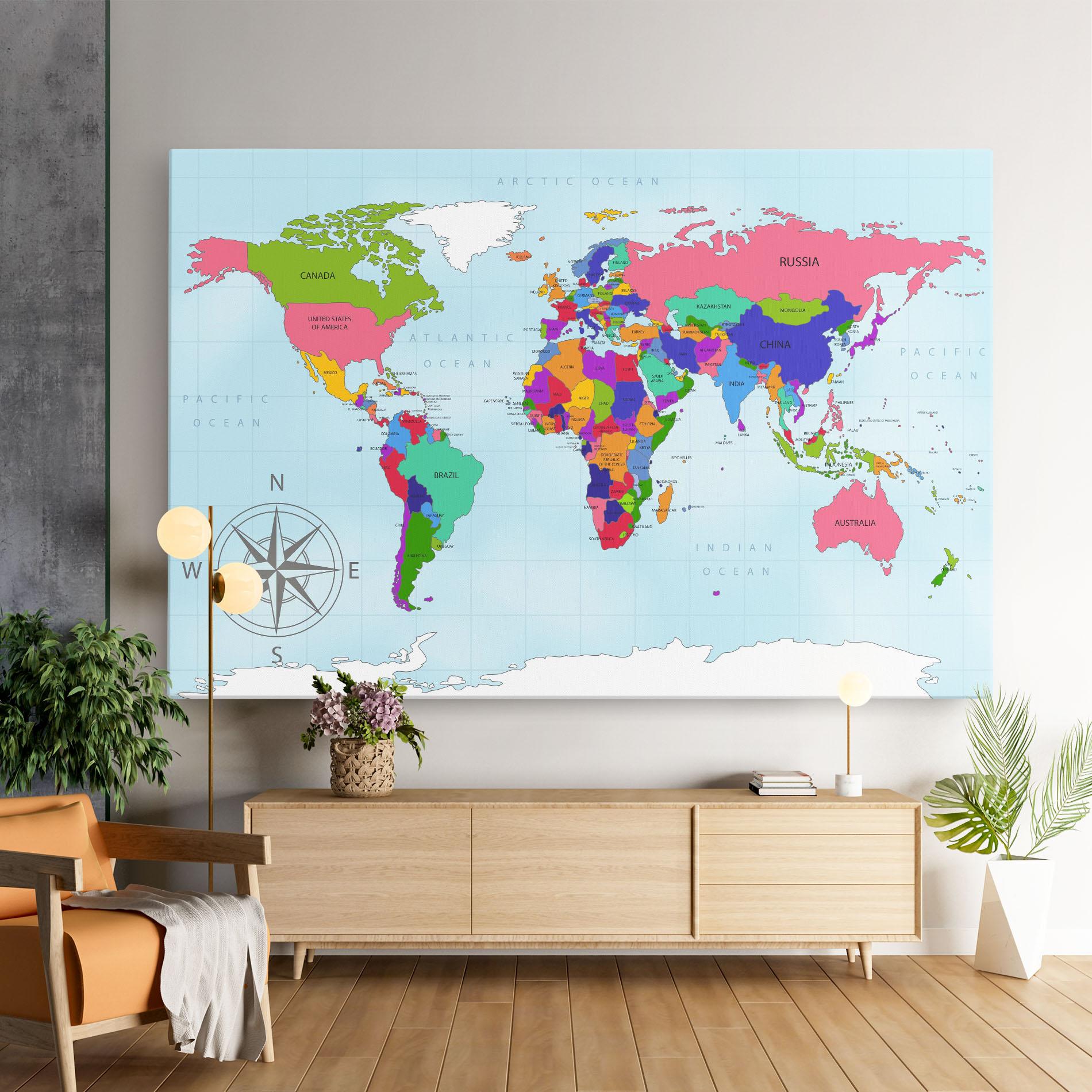 Leinwandbild Colorful Continents mockup 9