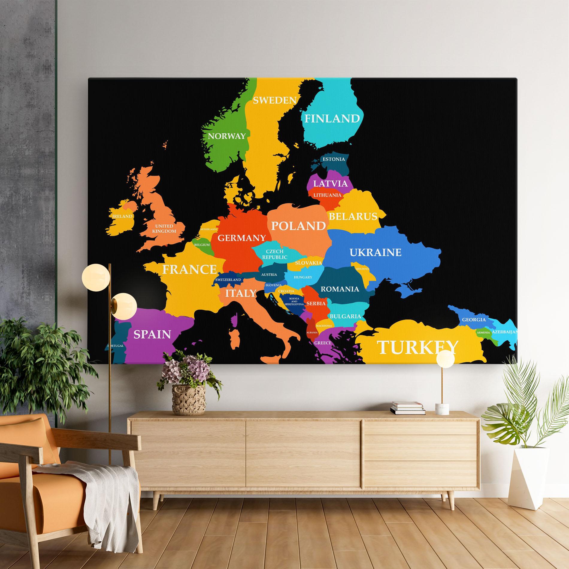 Leinwandbild Europe Map Art mockup 9