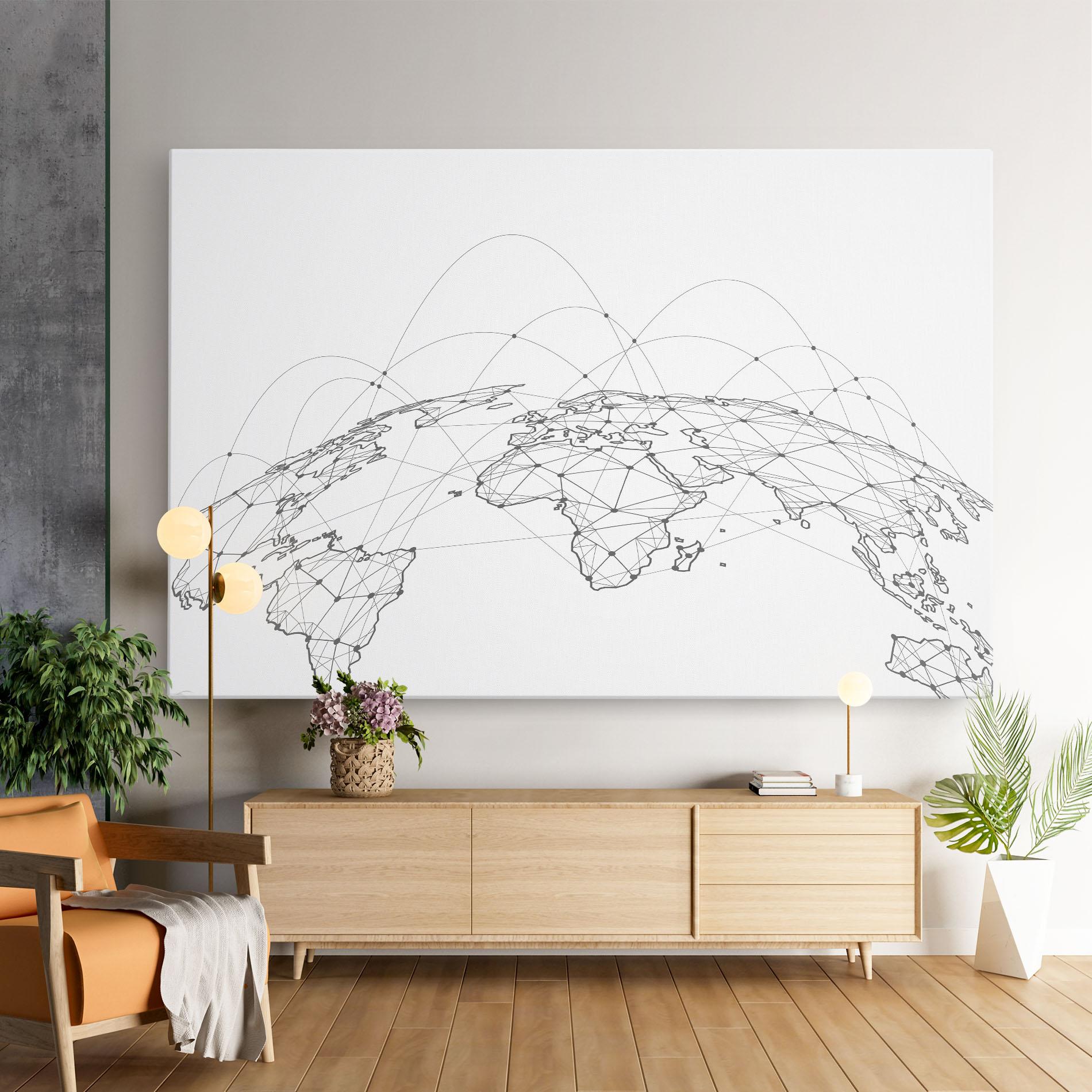 Leinwandbild Global Network mockup 9