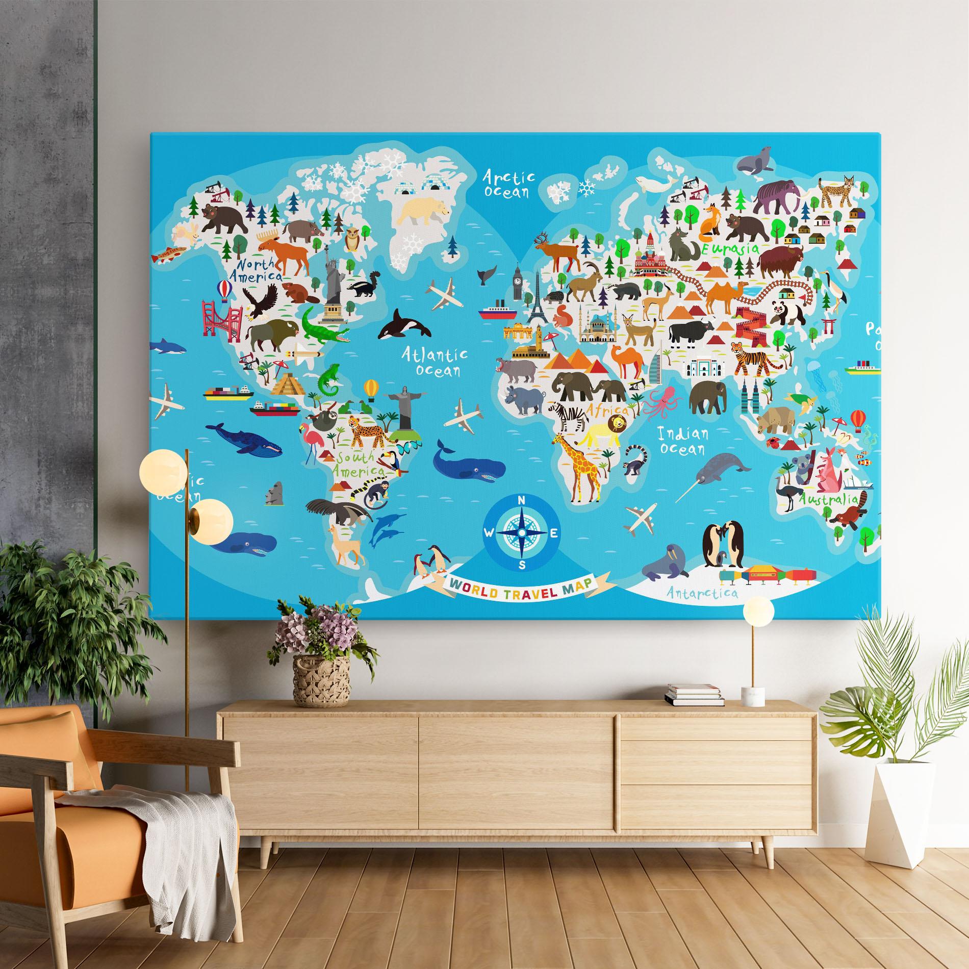 Leinwandbild Travel Map mockup 9