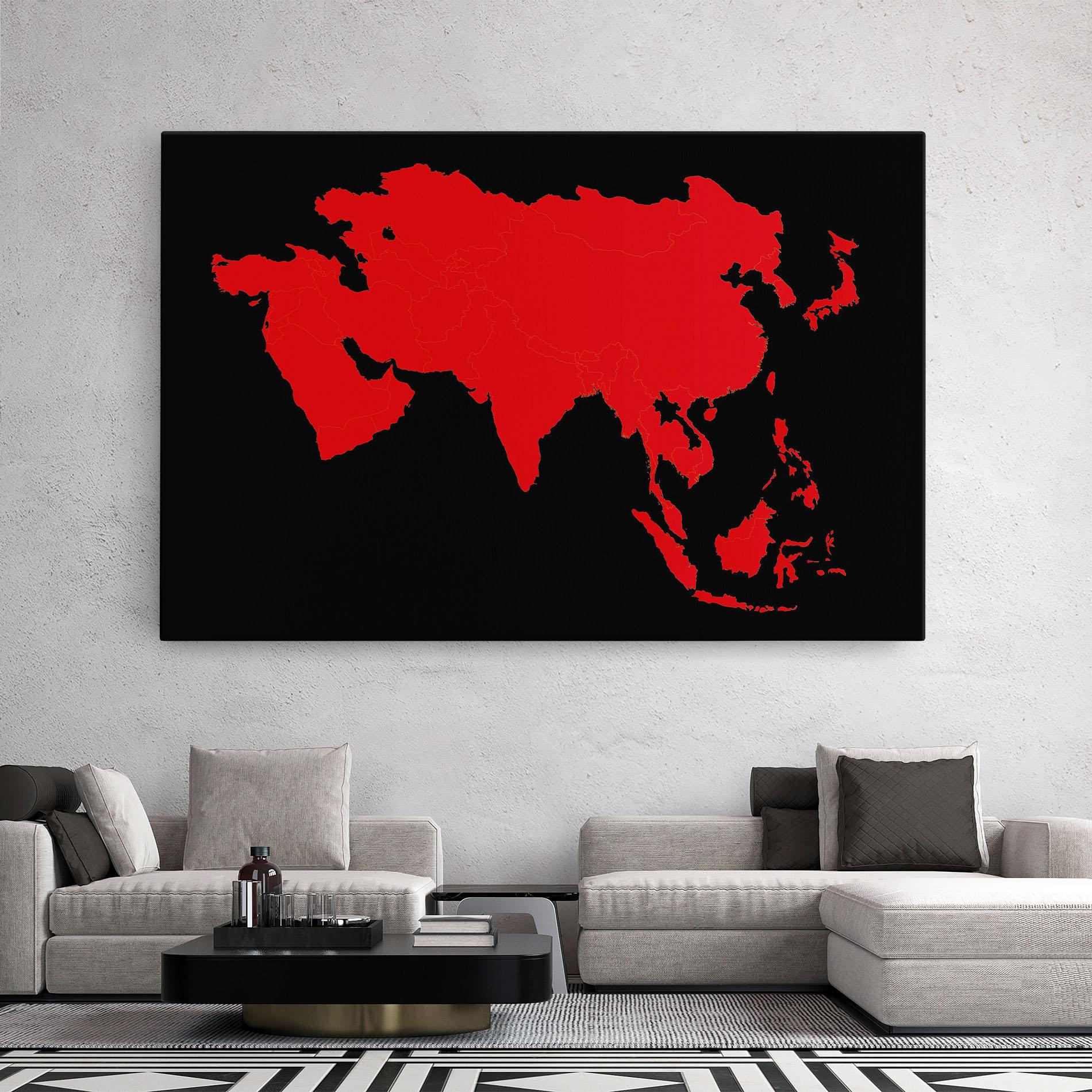 Leinwandbild Asia Map mockup 2