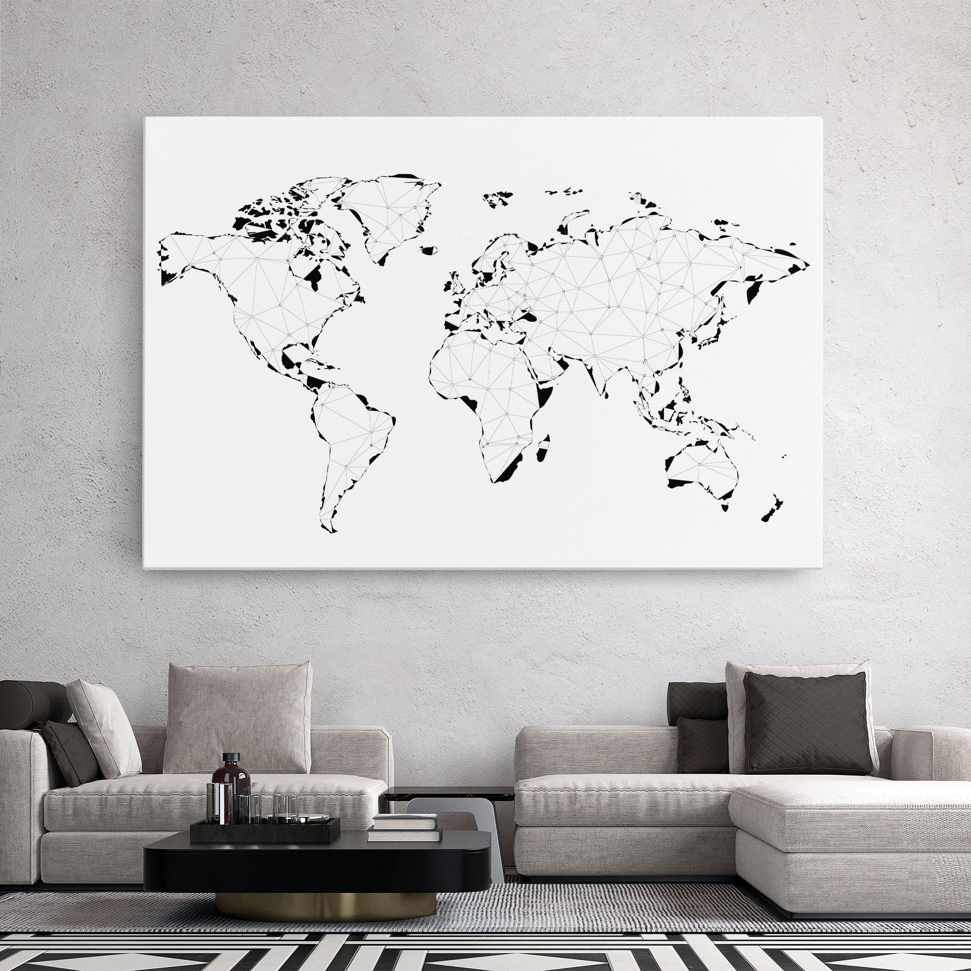Leinwandbild Black Line Map mockup 2