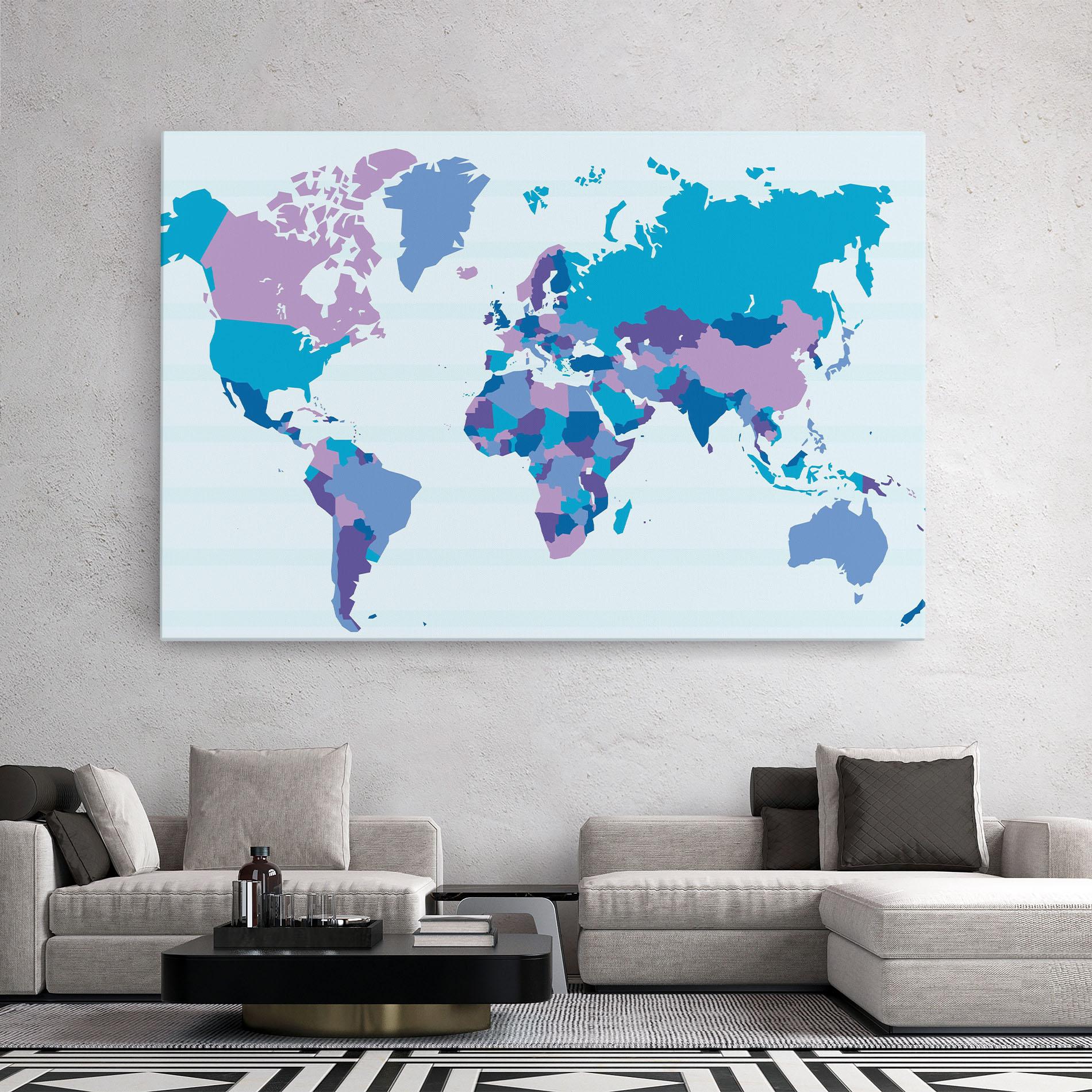 Leinwandbild Blue Purple Map mockup 2