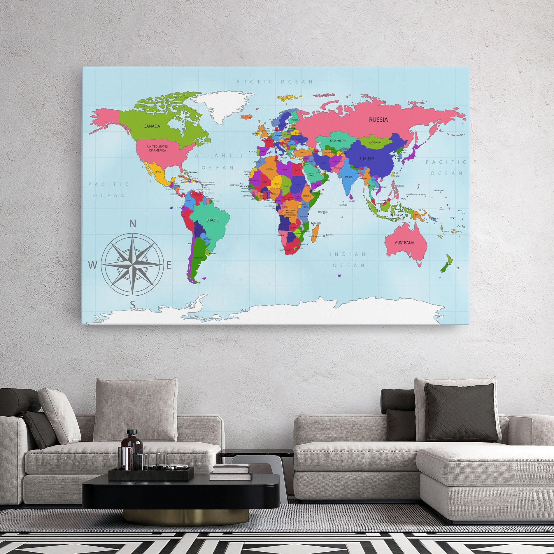 Leinwandbild Colorful Continents mockup 2