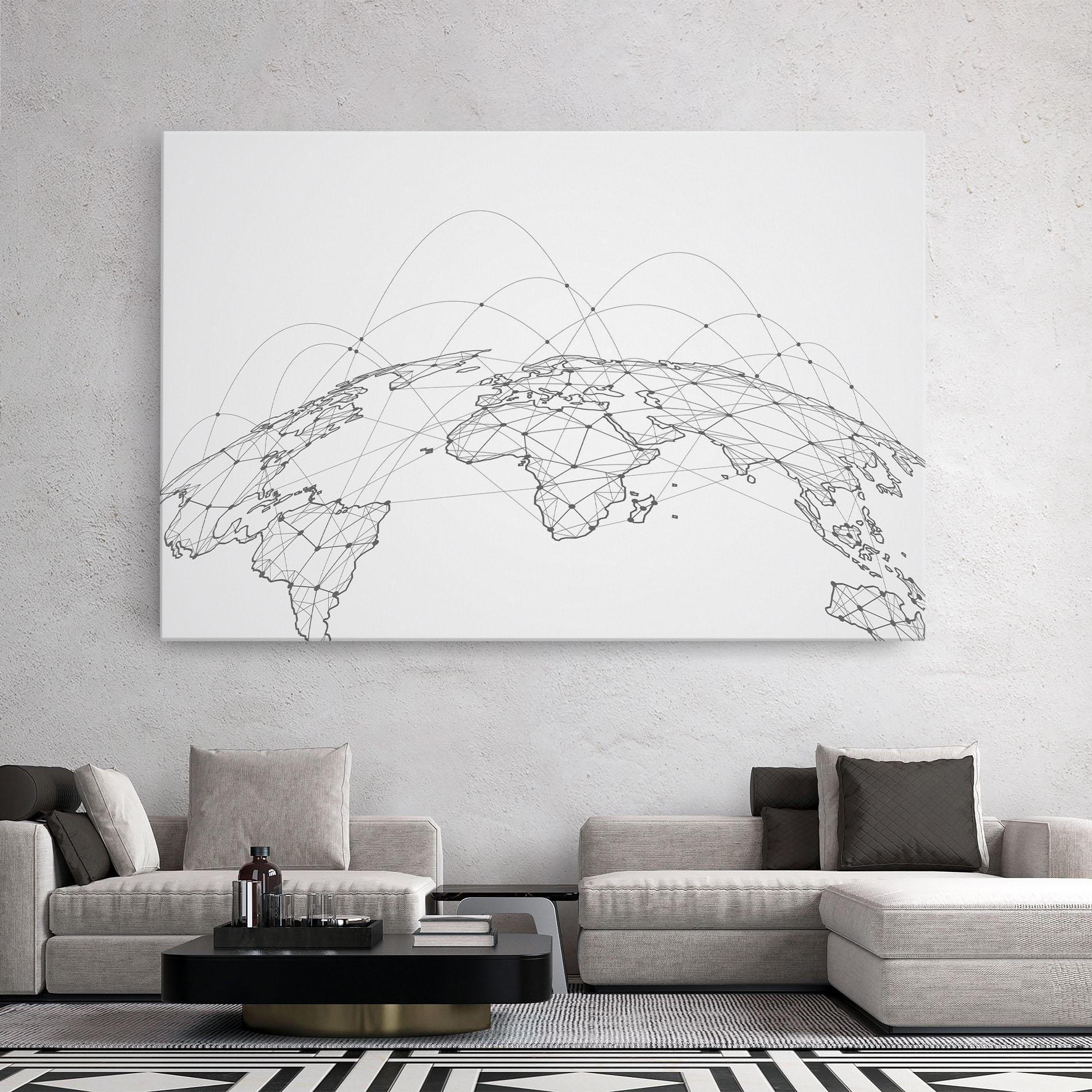 Leinwandbild Global Network mockup 2