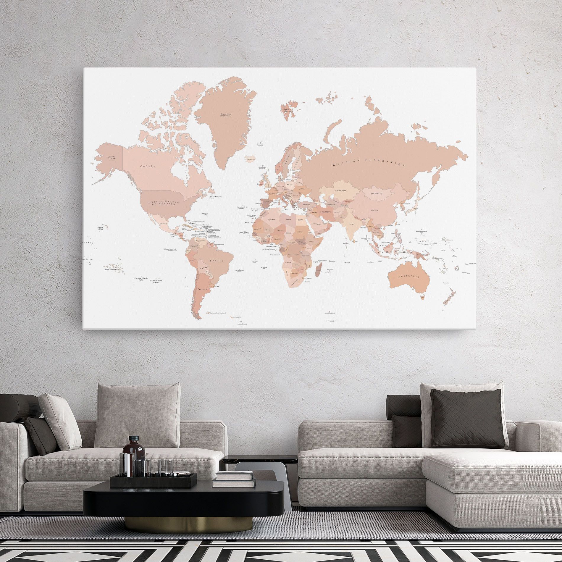Pink World Map mockup 2