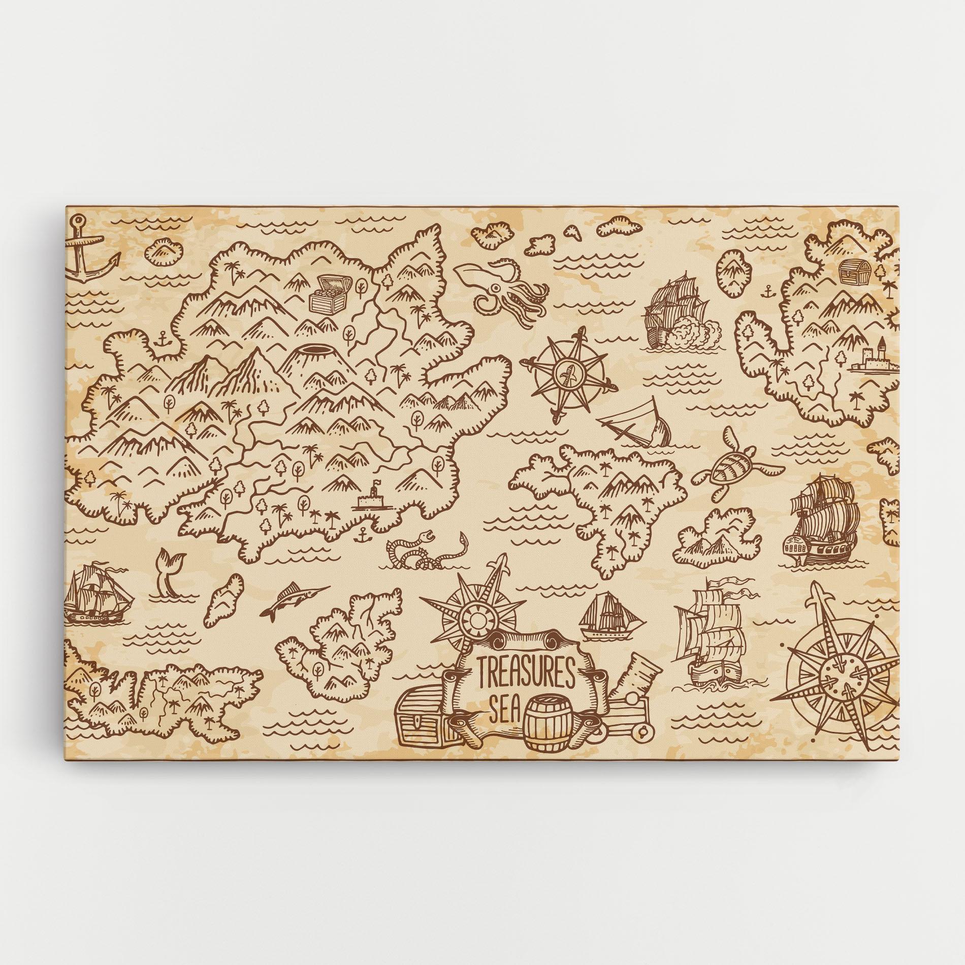 Leinwandbild Cream Coffee Map mockup 0