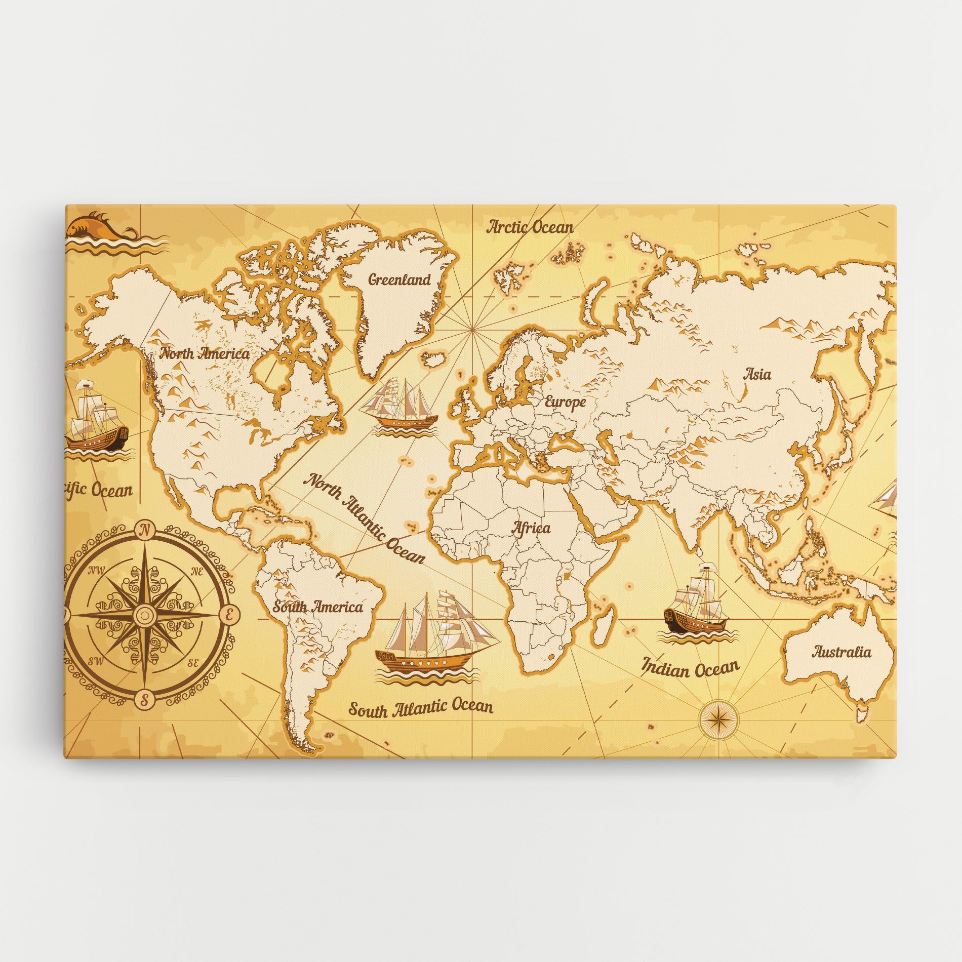 Gold Vintage Map mockup 0
