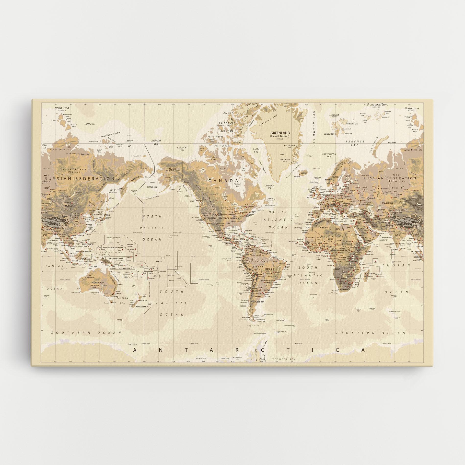 Leinwandbild Old Canada Map mockup 0
