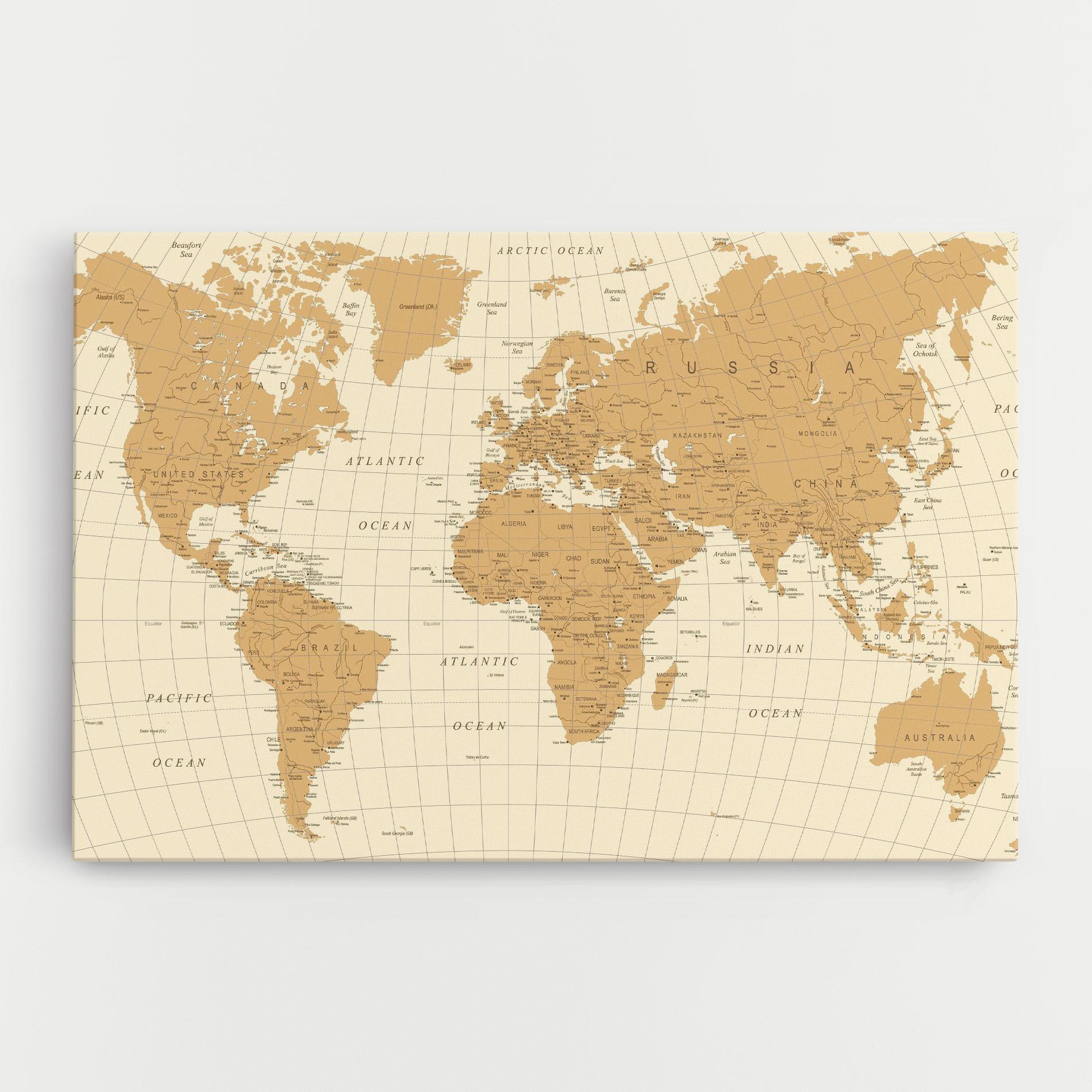 Leinwandbild Old Map Cream mockup 0