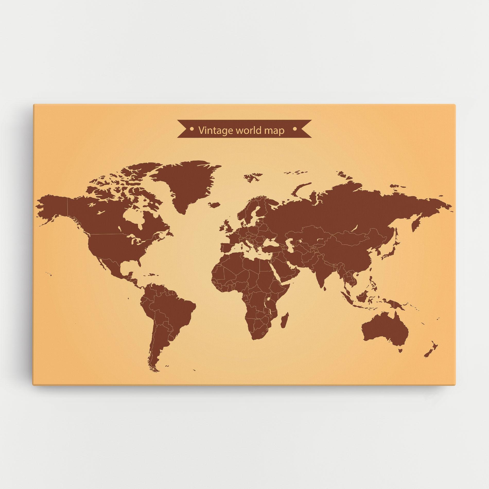 Leinwandbild Vintage World Map mockup 0