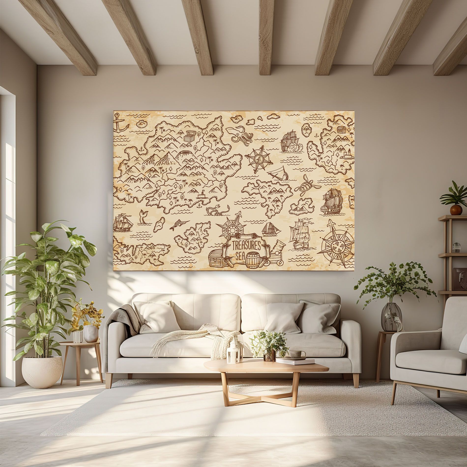 Cream Coffee Map mockup 6