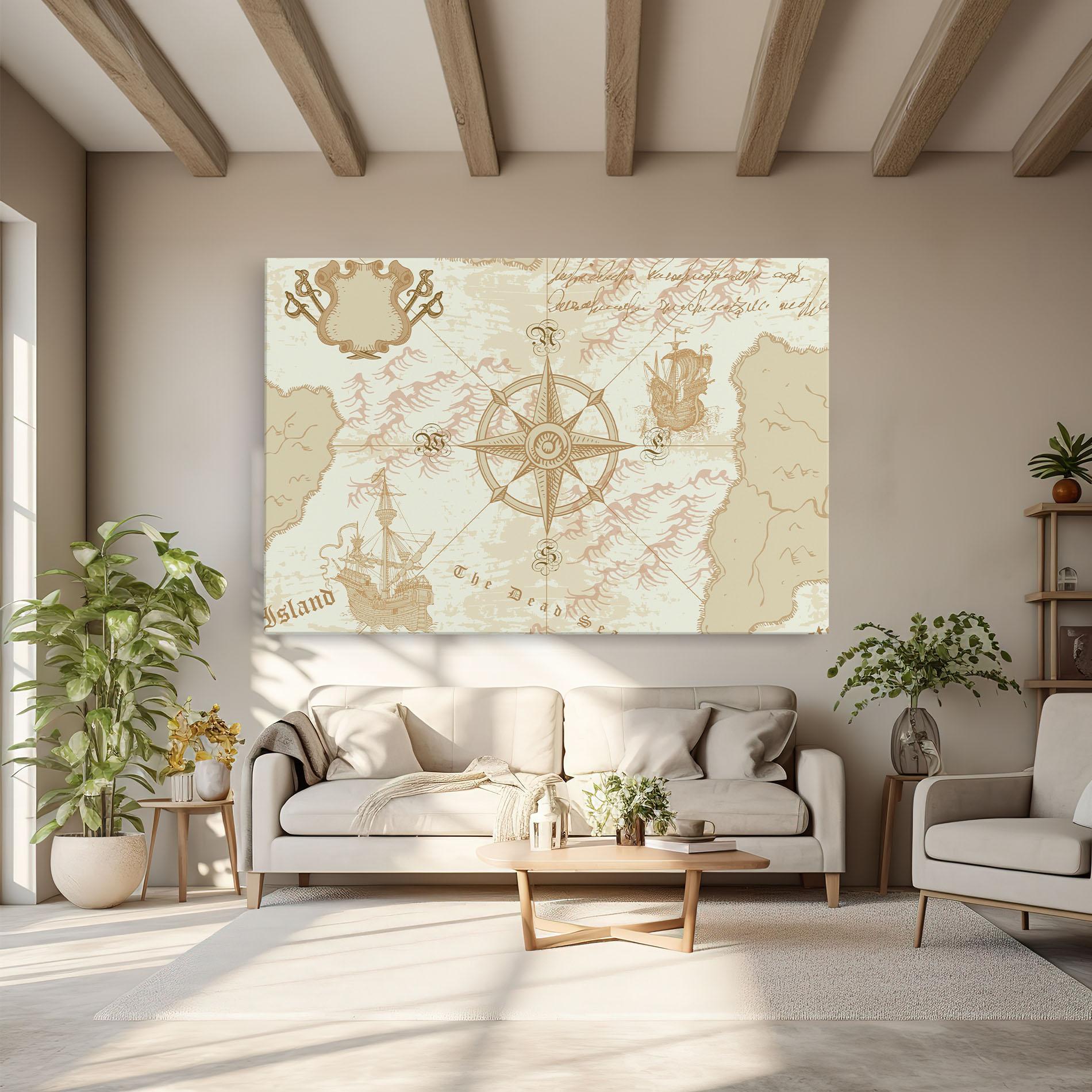 Leinwandbild Cream Compass mockup 6