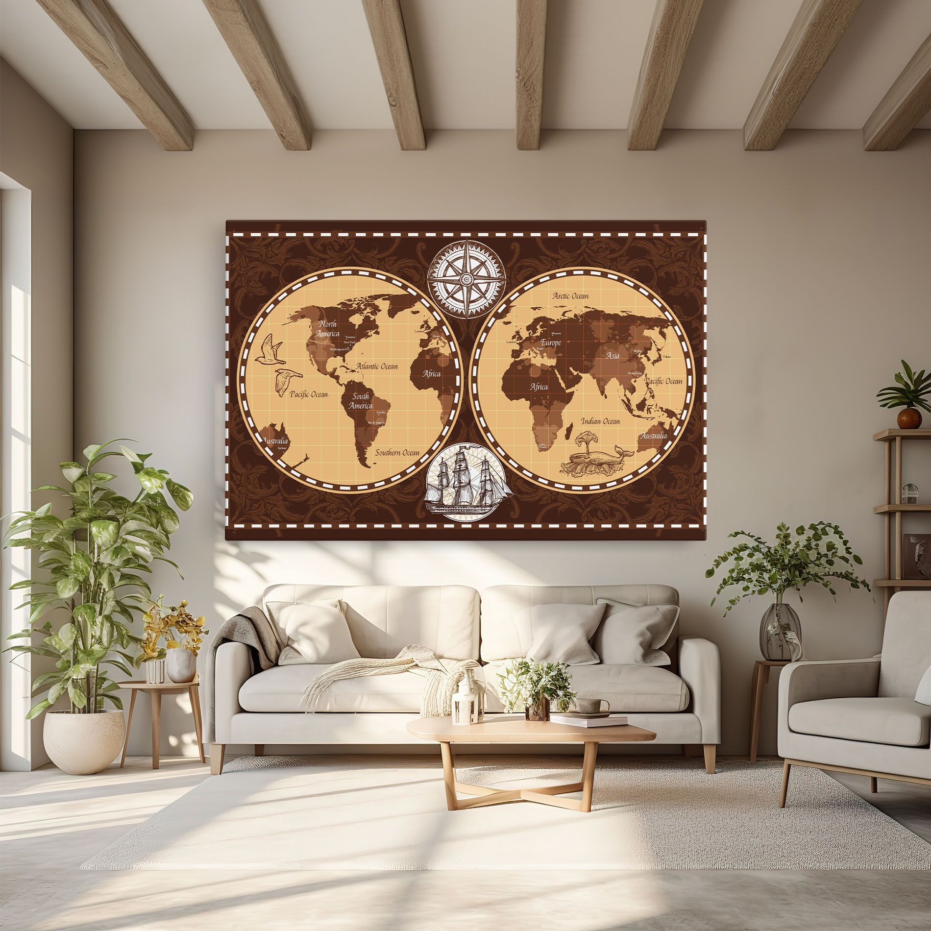 Old Brown Map mockup 6