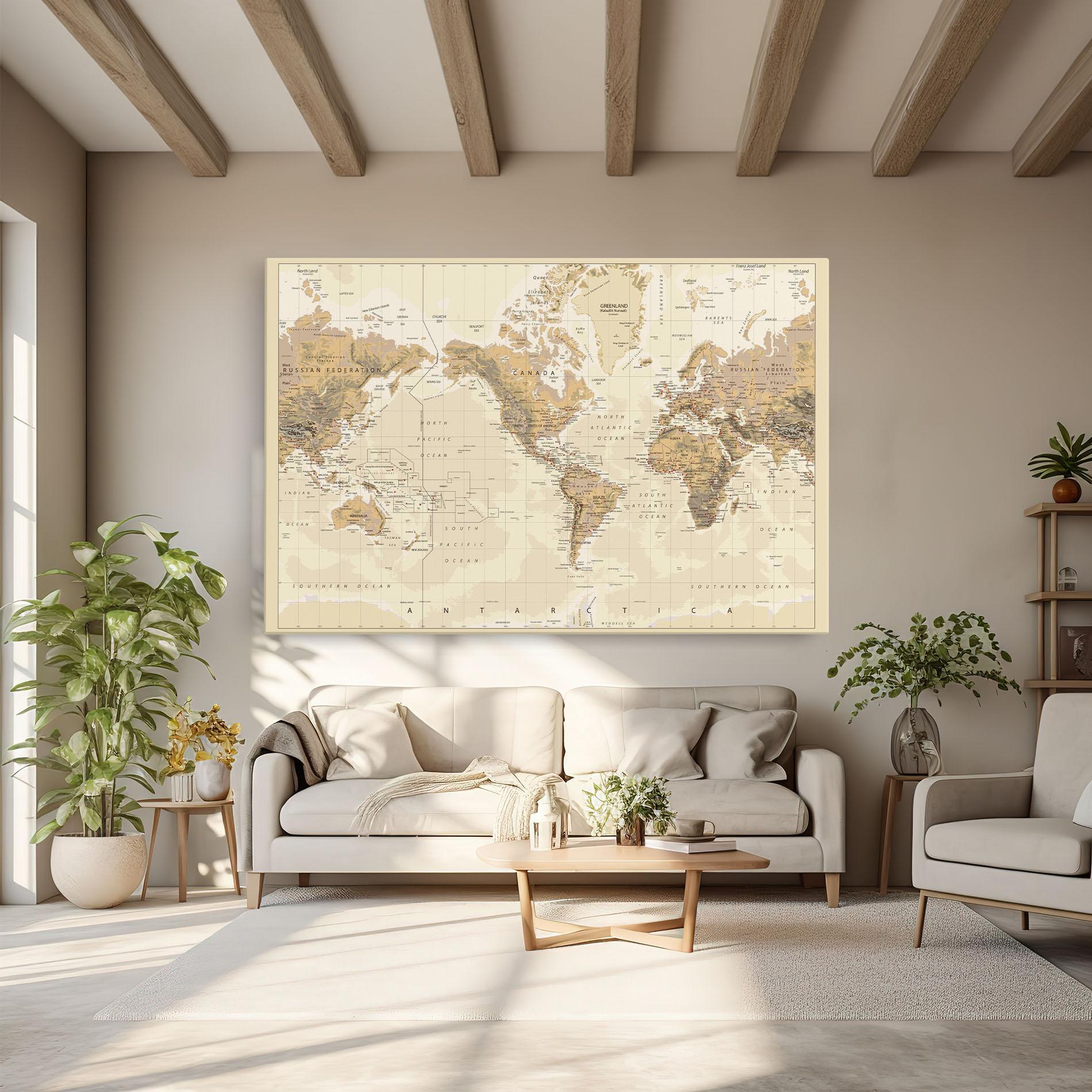 Leinwandbild Old Canada Map mockup 6