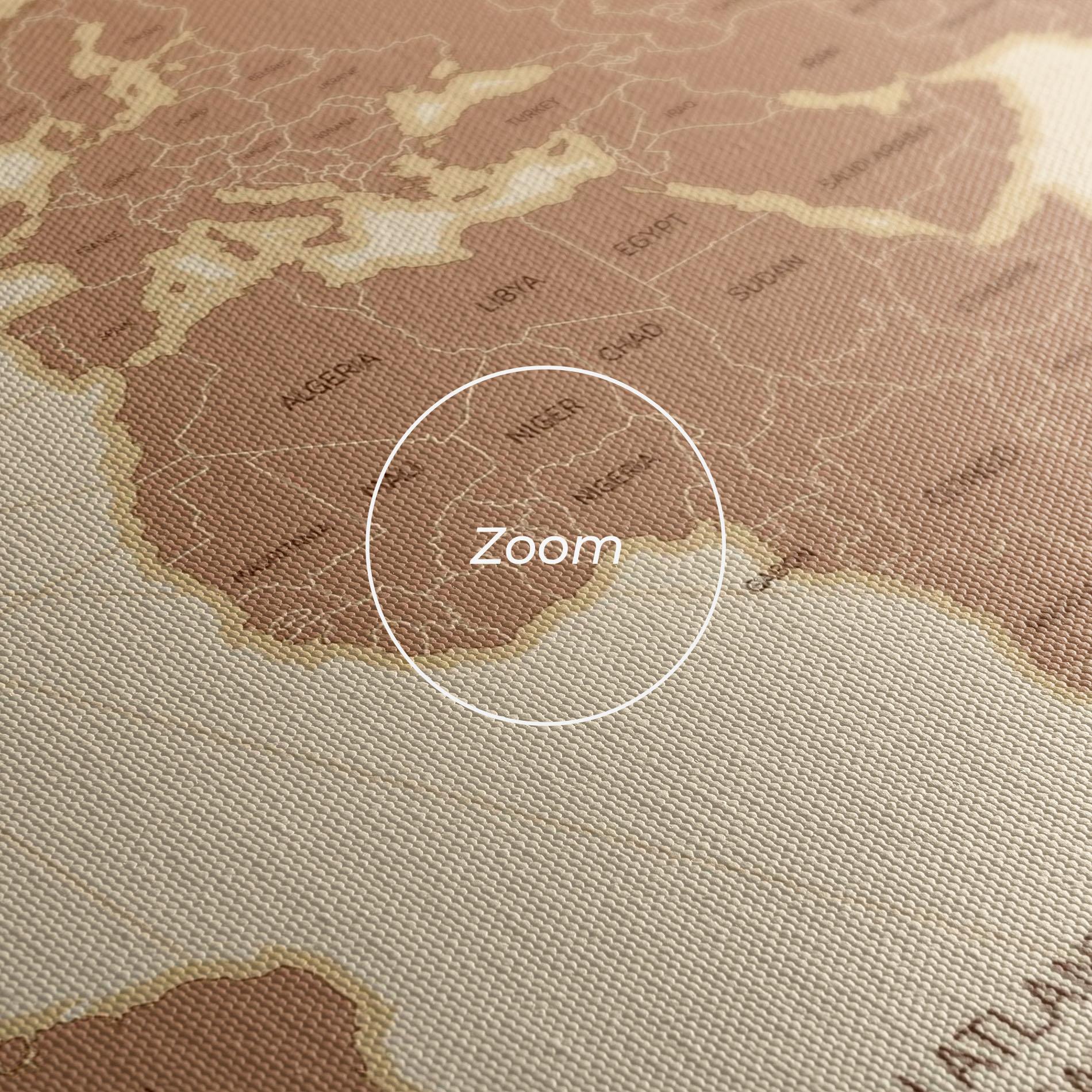 Leinwandbild Cream Map Vintage mockup 3