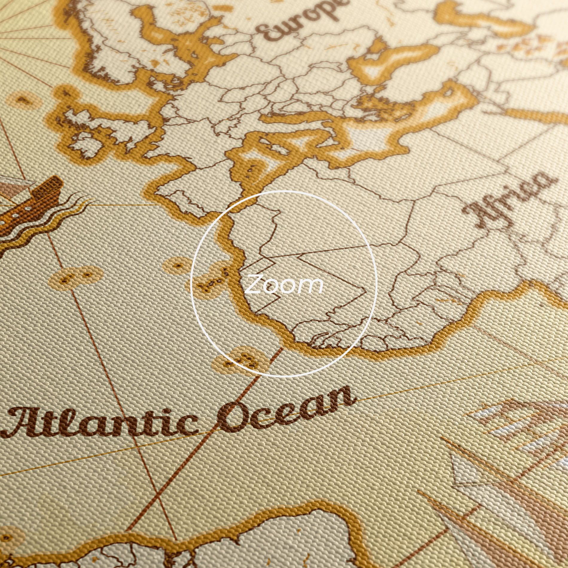 Gold Vintage Map mockup 3