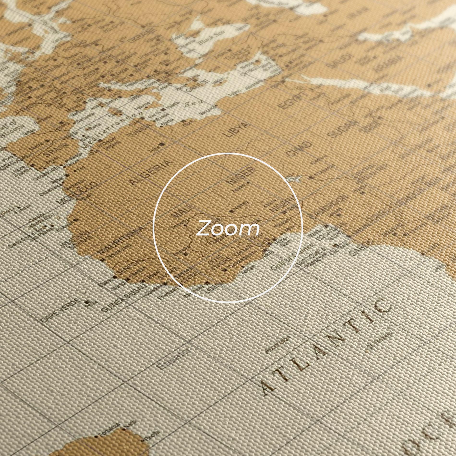 Leinwandbild Old Map Cream mockup 3