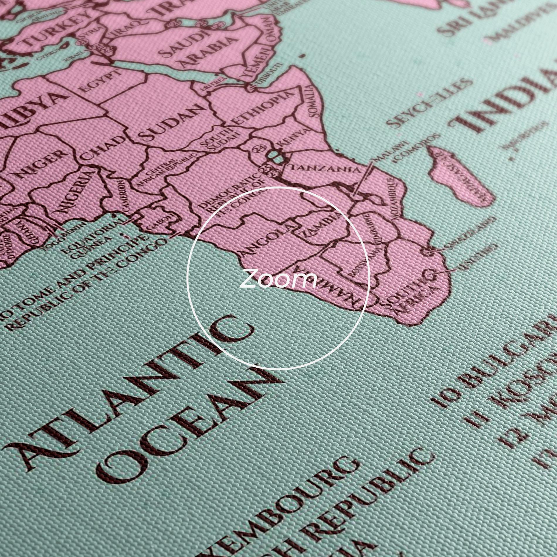 Leinwandbild Pink Pirate Map mockup 3