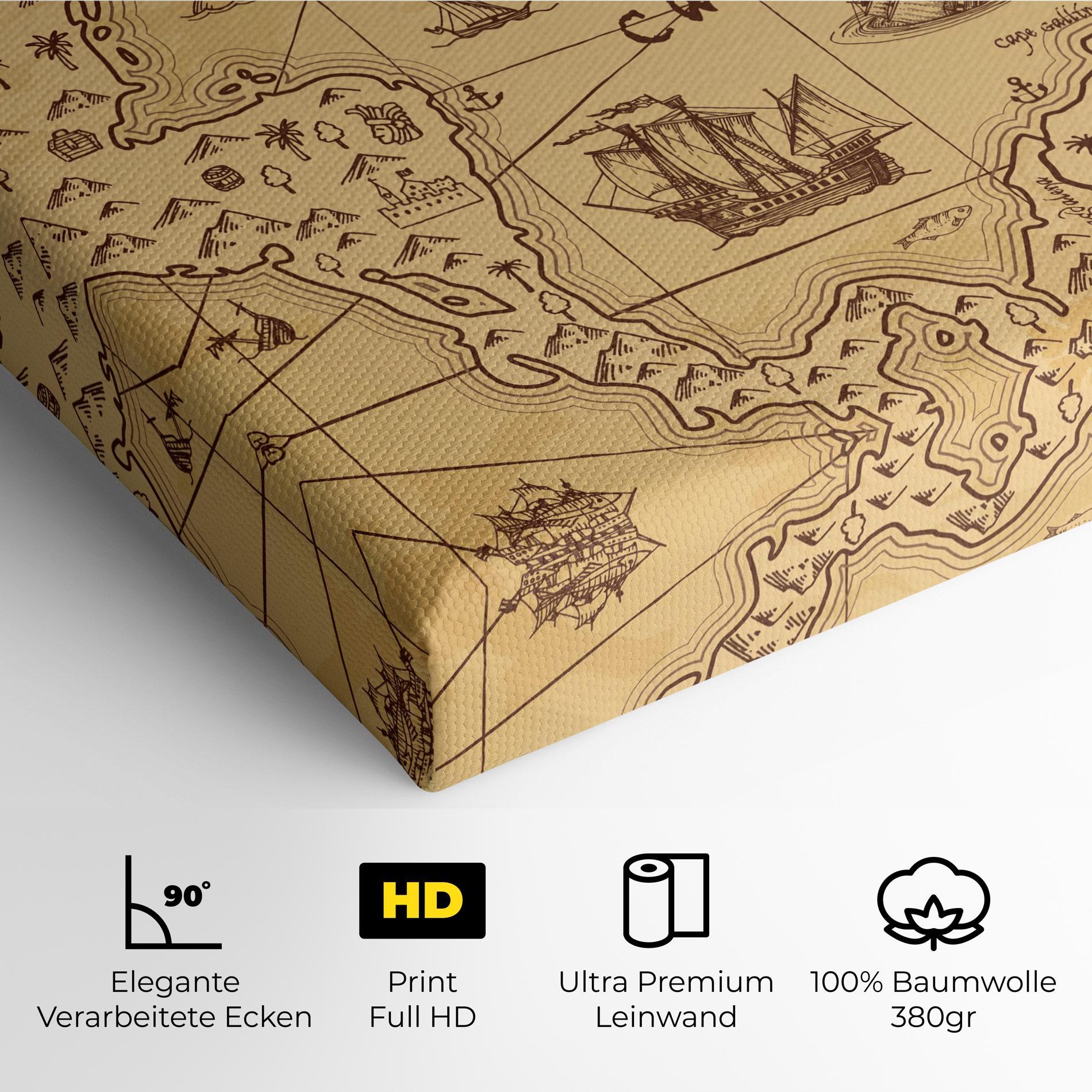 Leinwandbild Caribbean Sea Map mockup 4